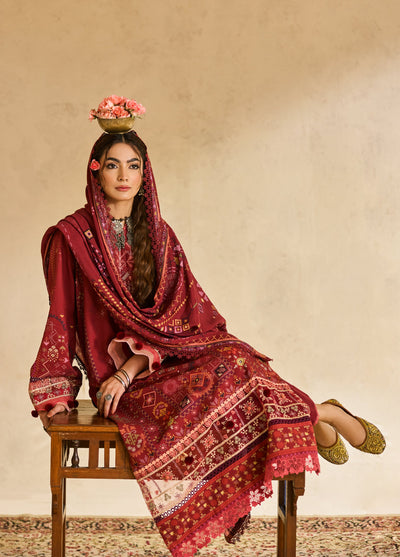Zync by Florent One Nation Unstitched Khaddar Embroidered Suits 3 Piece FL25ON FL-4A - Casual Collection