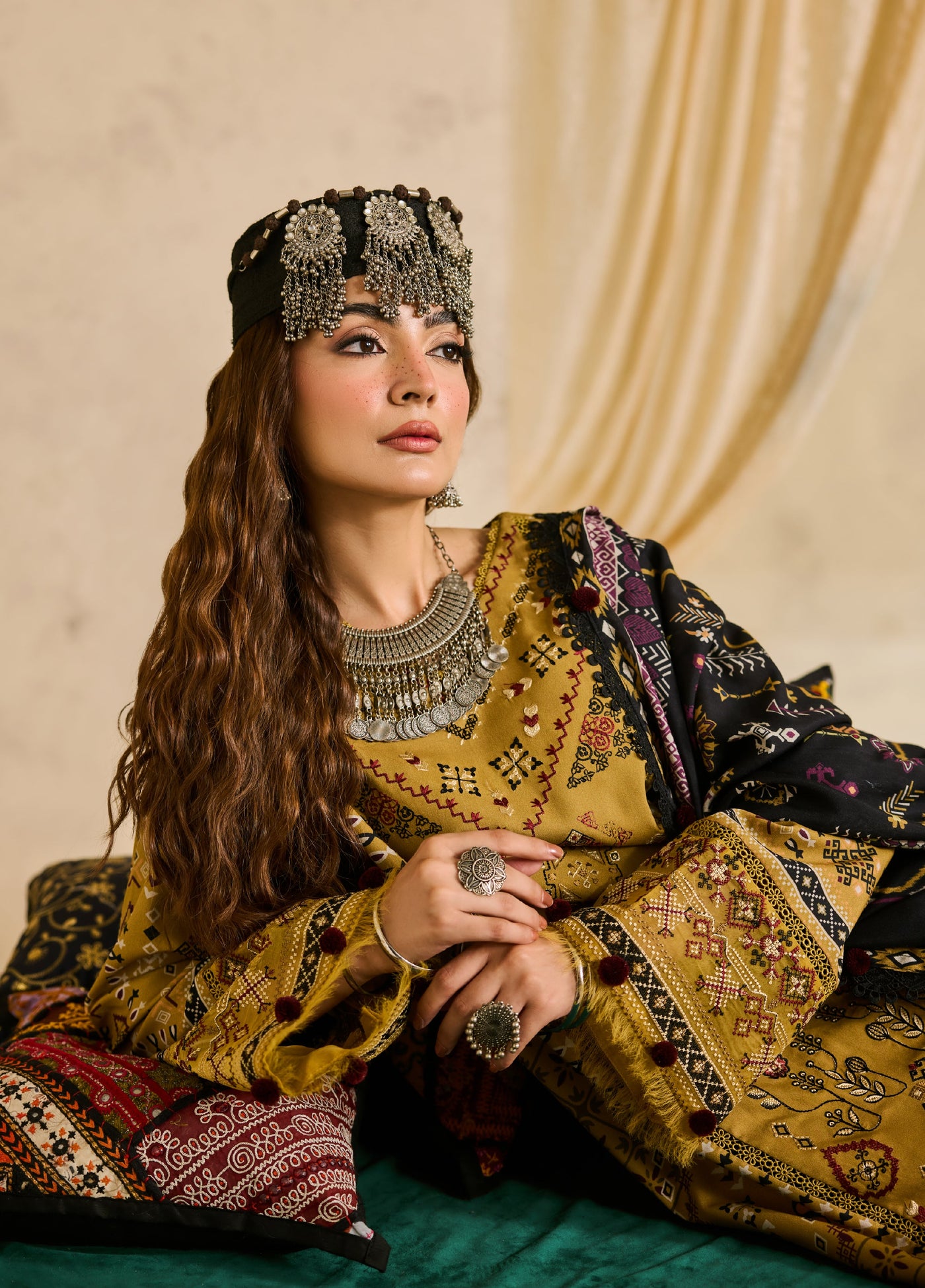 Zync by Florent One Nation Unstitched Khaddar Embroidered Suits 3 Piece FL25ON FL-5A - Casual Collection