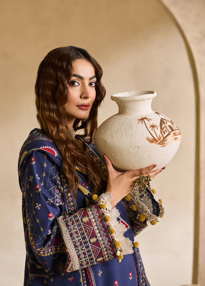 Zync by Florent One Nation Unstitched Khaddar Embroidered Suits 3 Piece FL25ON FL-1A - Casual Collection