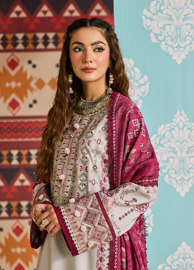 Zync by Florent One Nation Unstitched Khaddar Embroidered Suits 3 Piece FL25ON FL-7A - Casual Collection