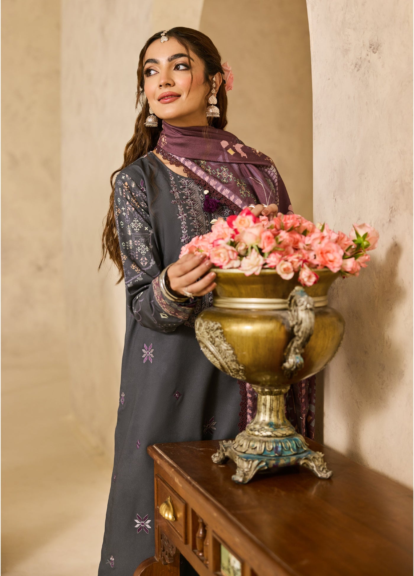 Zync by Florent One Nation Unstitched Khaddar Embroidered Suits 3 Piece FL25ON FL-3A - Casual Collection