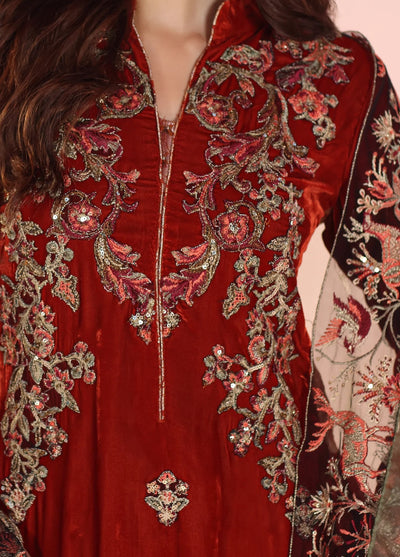 Eterna by Musferah Saad Pret Embroidered Velvet 3 Piece Ember Glow - Festive Collection