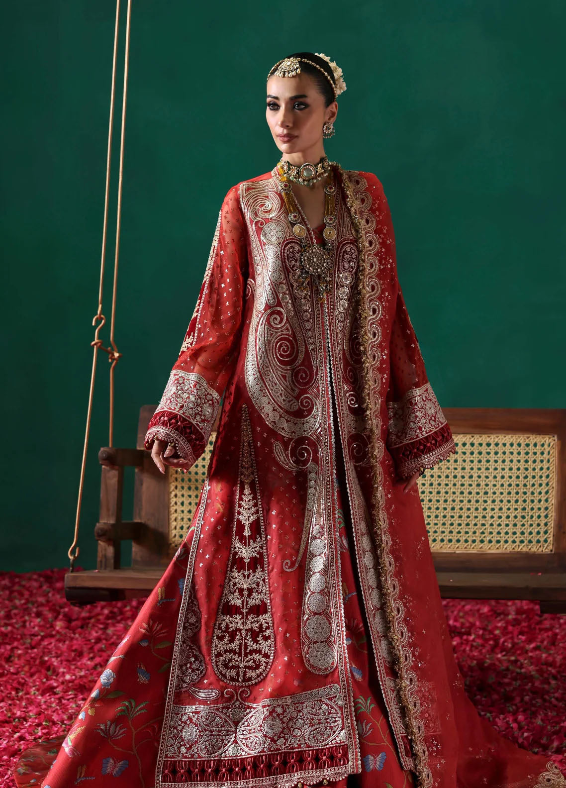 Sable Vogue Embroidered Organza Suits Unstitched 3 Piece SV25UF FC-02-25 - Festive Collection