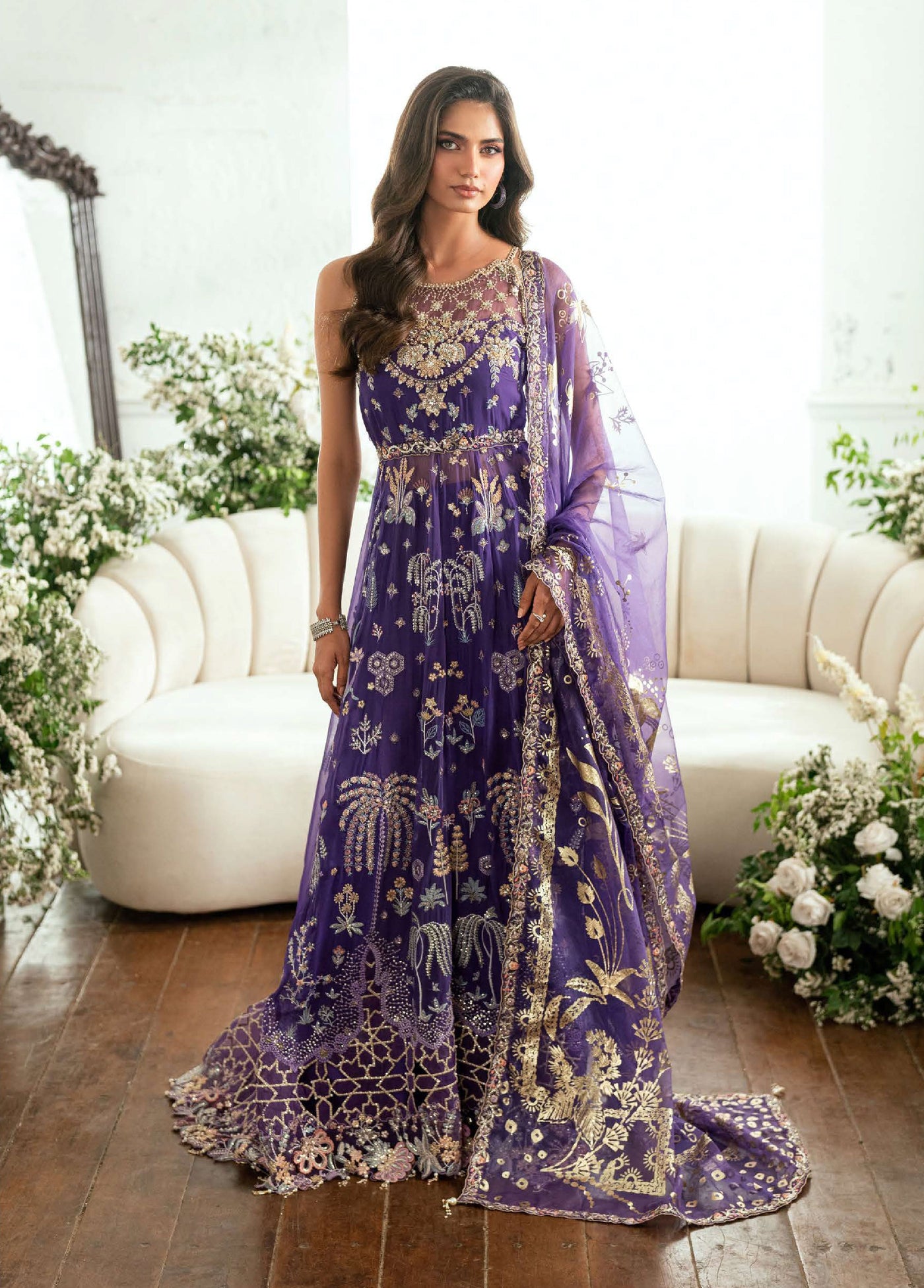 Shaam Shandar By Mushq Luxury Chiffon Unstitched 3 Piece Suits MQ25SC D-1 Tara Taal - Festive Collection