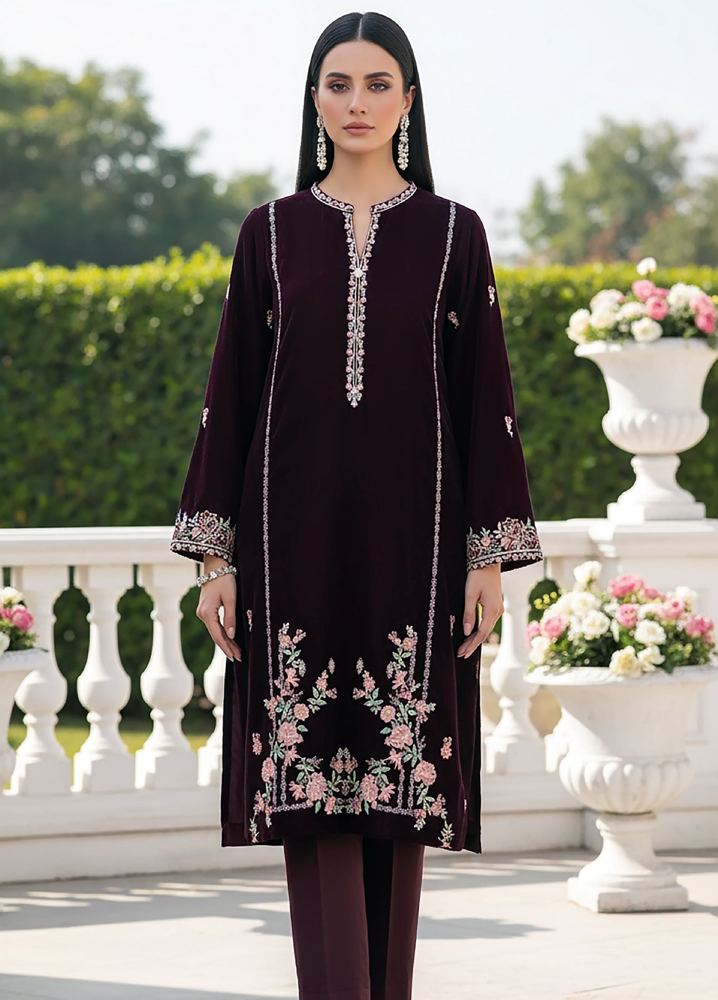 Lakhany Womens Pret Embroidered Velvet 1 Piece LG-UB-0251-W-EMB-1P - Festive Collection