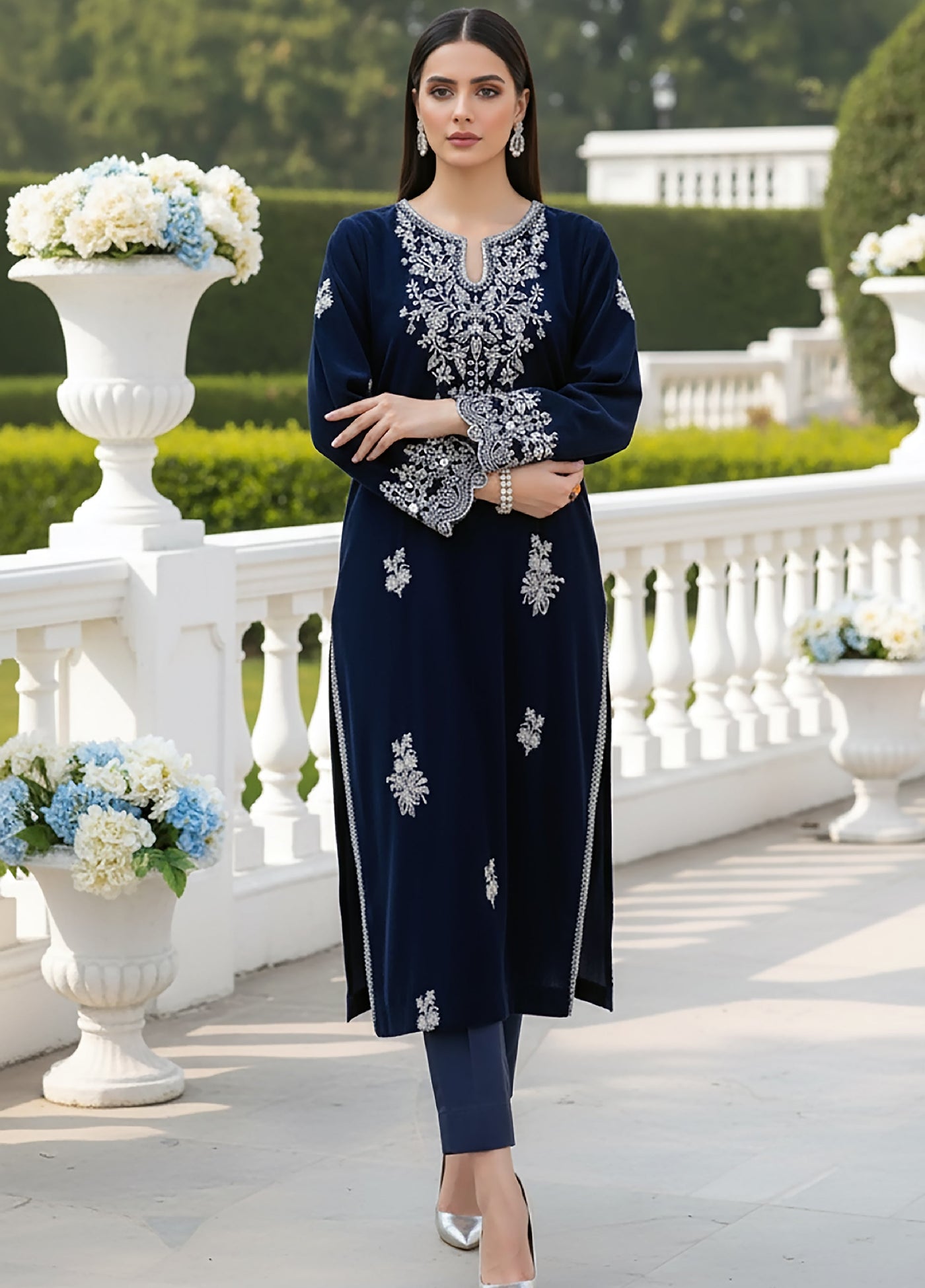 Lakhany Womens Pret Embroidered Velvet 1 Piece LG-IZ-0504-W-EMB-1P - Festive Collection