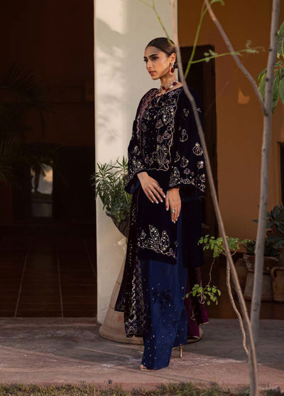 Maya by Nureh Unstitched Velvet Embroidered 3 Piece Suits NU25MV NW-116 - Festive Collection