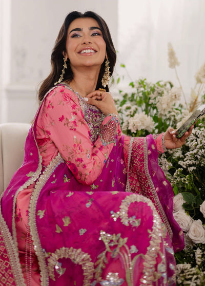 Shaam Shandar By Mushq Luxury Chiffon Unstitched 3 Piece Suits MQ25SC D-6 Geet Gulabi - Festive Collection