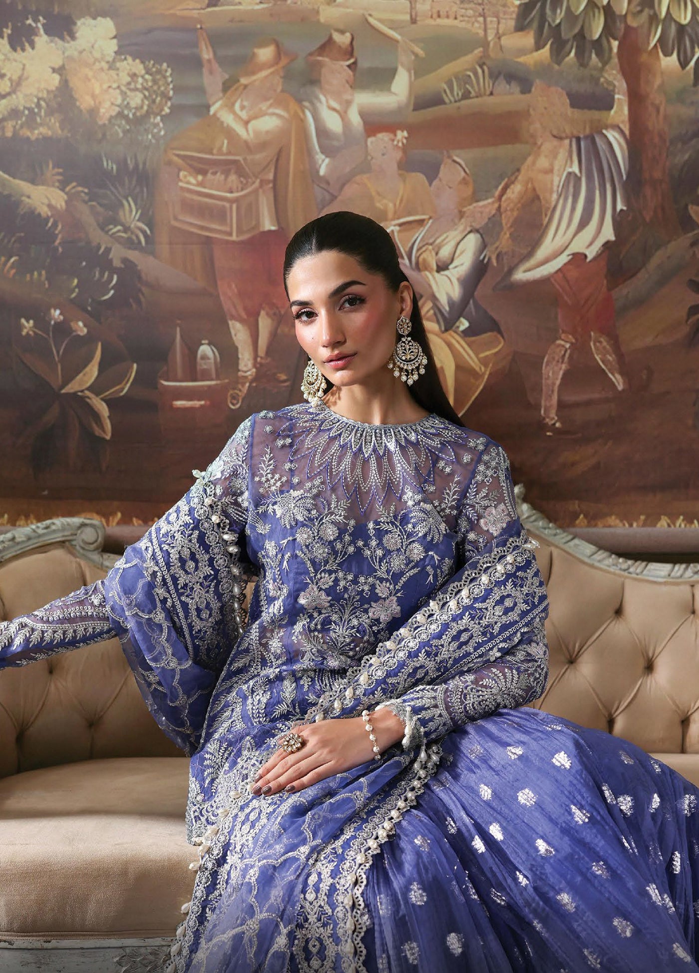 Dastangoi by Afrozeh Unstitched Formal Embroidered Organza 3 Piece Suits  AF25DF D-9 Bloomevil - Formal Collection