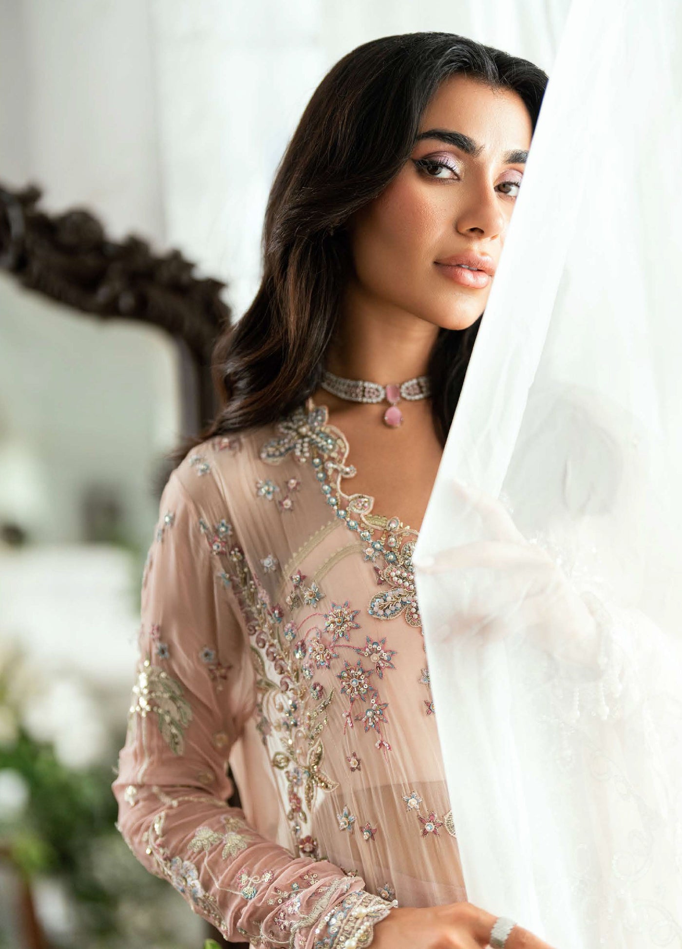 Shaam Shandar By Mushq Luxury Chiffon Unstitched 3 Piece Suits MQ25SC D-2 Shehnai - Festive Collection