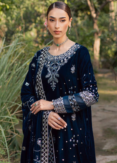 Maya by Nureh Unstitched Velvet Embroidered 3 Piece Suits NU25MV NW-114 - Festive Collection