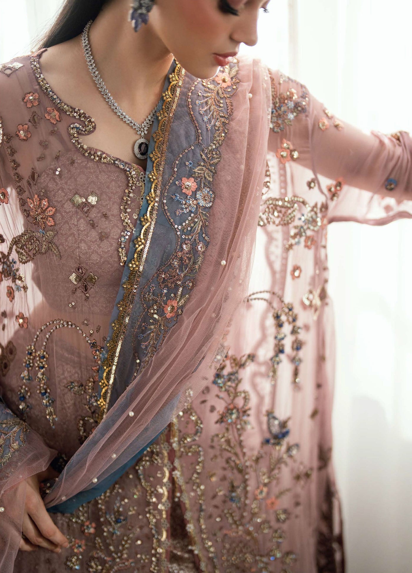 Shaam Shandar By Mushq Luxury Chiffon Unstitched 3 Piece Suits MQ25SC D-9 Roop Rangoli - Festive Collection