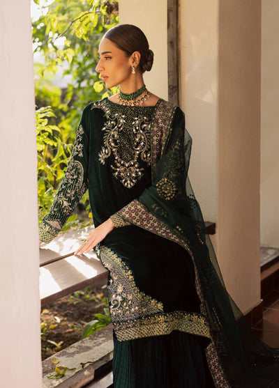 Maya by Nureh Unstitched Velvet Embroidered 3 Piece Suits NU25MV NW-115 - Festive Collection