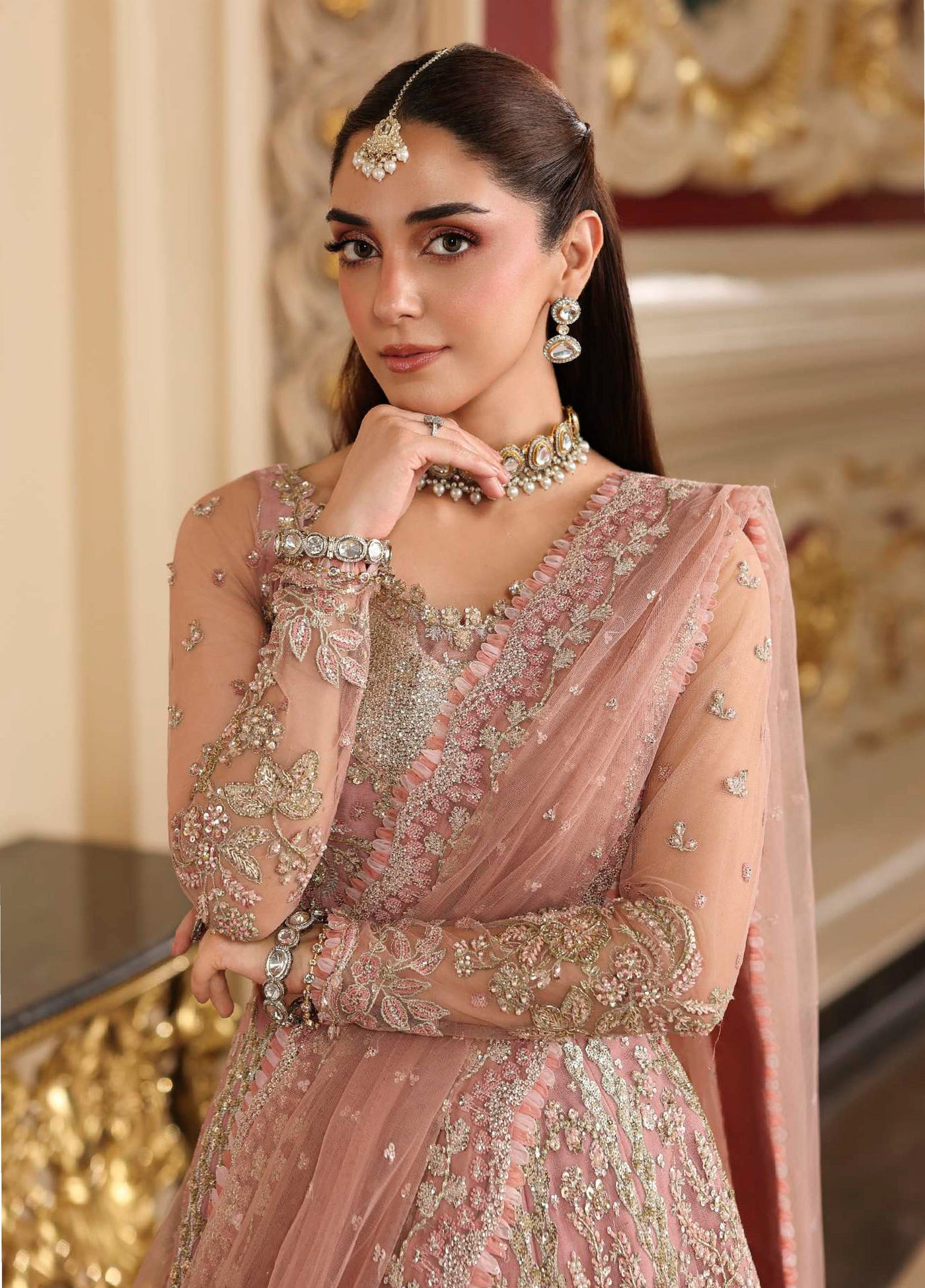 Stardom by Elaf Unstitched Luxury Formals Embroidered Net 3 Piece Suits  EL25SF D-ESH-02 Glamorous - Formal Collection