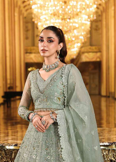 Stardom by Elaf Unstitched Luxury Formals Embroidered Organza 3 Piece Suits  EL25SF D-ESH-03 Lime Light - Formal Collection