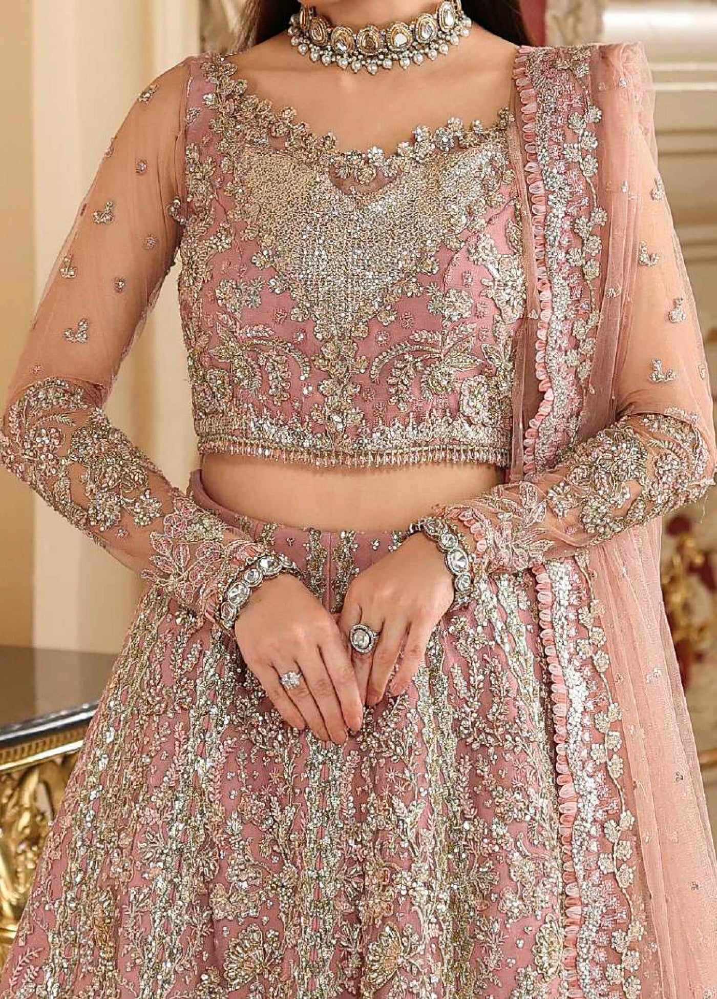 Stardom by Elaf Unstitched Luxury Formals Embroidered Net 3 Piece Suits  EL25SF D-ESH-02 Glamorous - Formal Collection