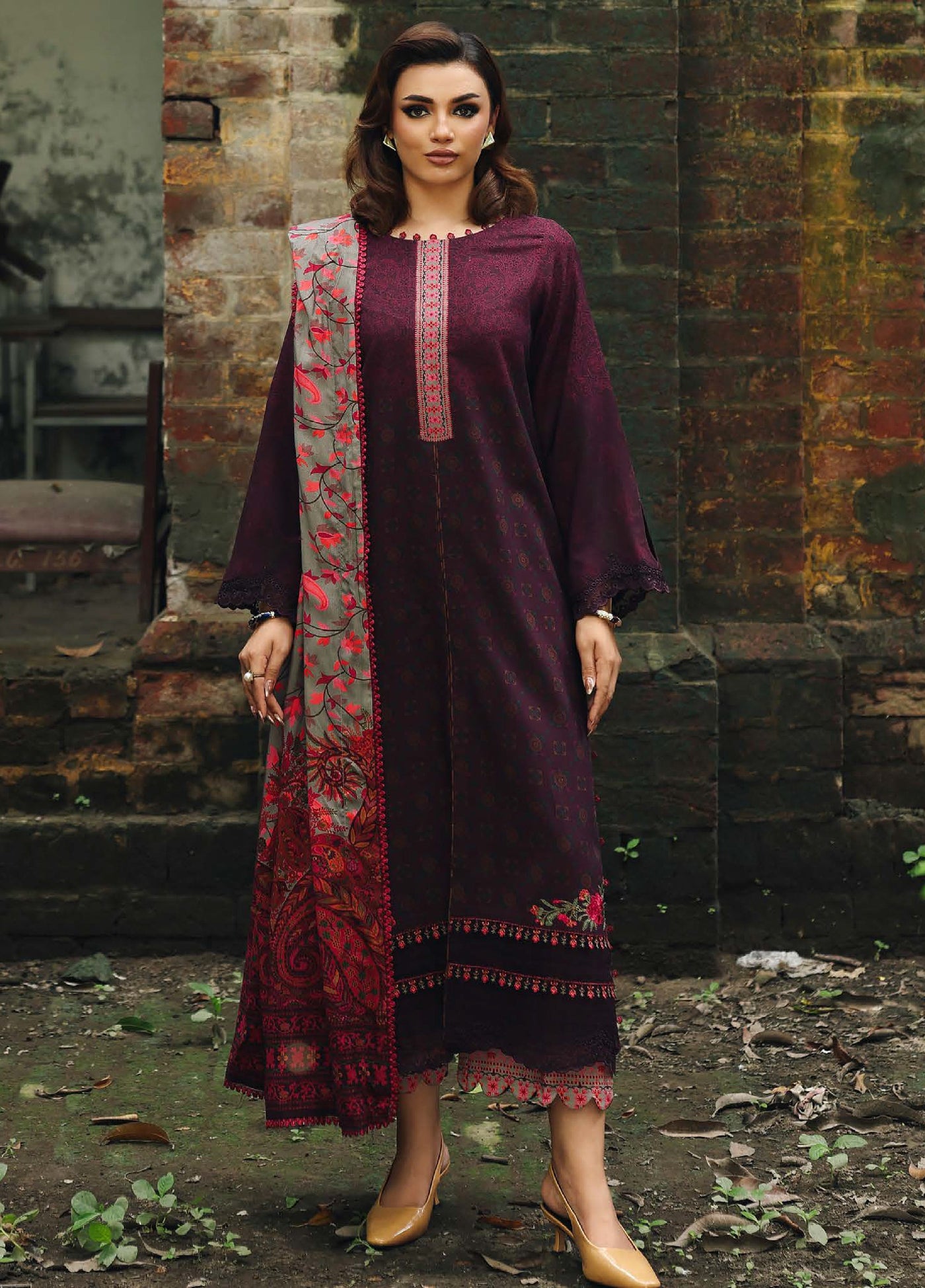 Combination by Charizma Unstitched Winter Collection Vol-02 Linen Printed 3 Piece Suits CZ25CW CCW6-17 - Winter Collection