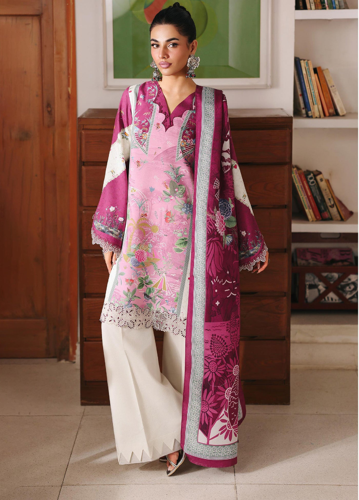 Qprints By Qalamkar Unstitched Linen Printed 3 Piece Suits QLM25PW QW-10 B Kenna - Winter Collection