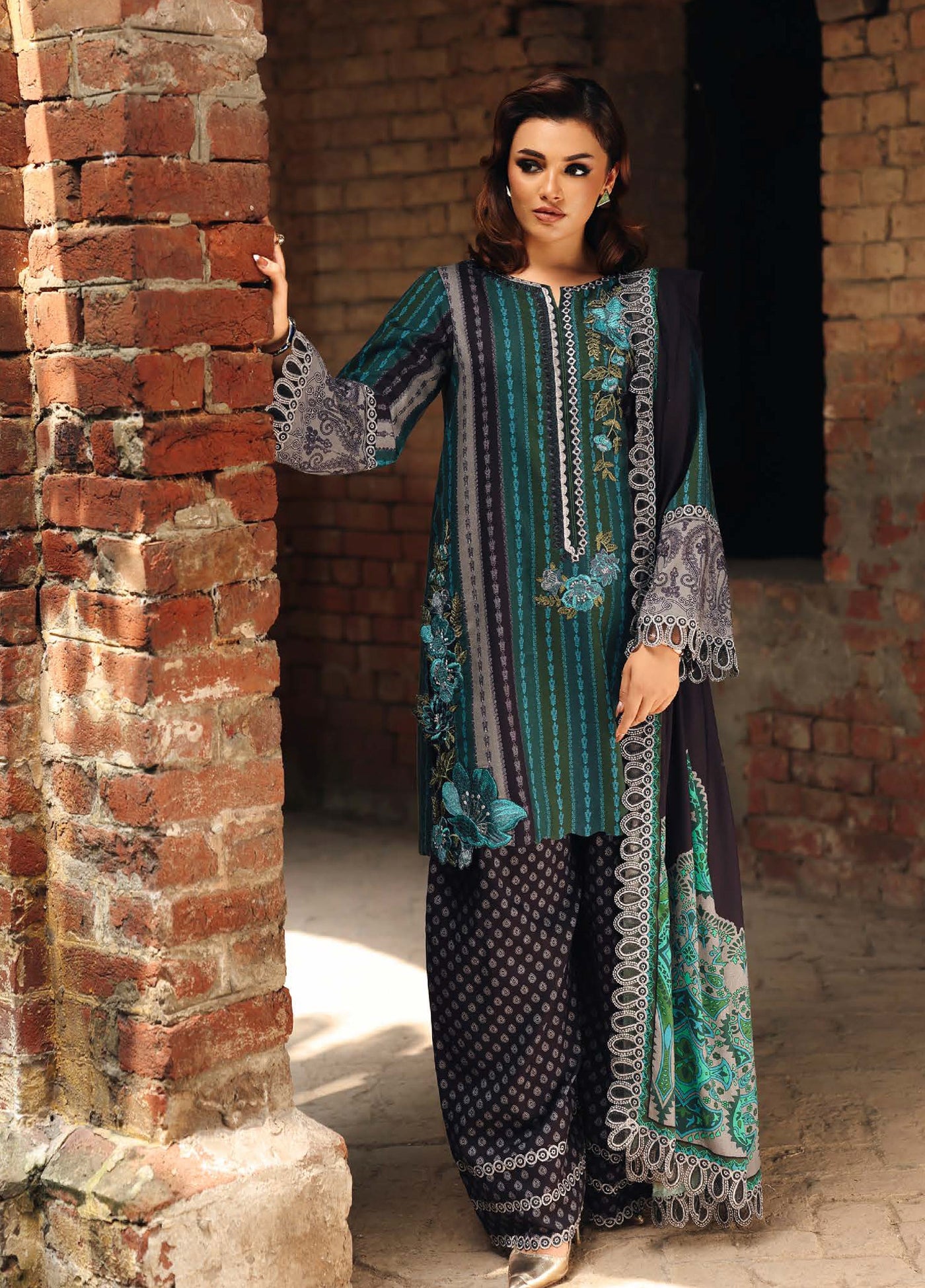 Combination by Charizma Unstitched Winter Collection Vol-02 Linen Printed 3 Piece Suits CZ25CW CCW6-12 - Winter Collection