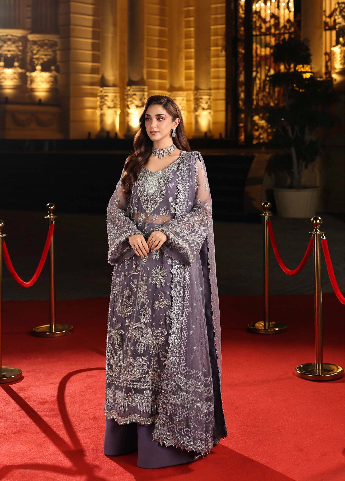 Stardom by Elaf Unstitched Luxury Formals Embroidered Organza 3 Piece Suits  EL25SF D-ESH-04 Muse - Formal Collection