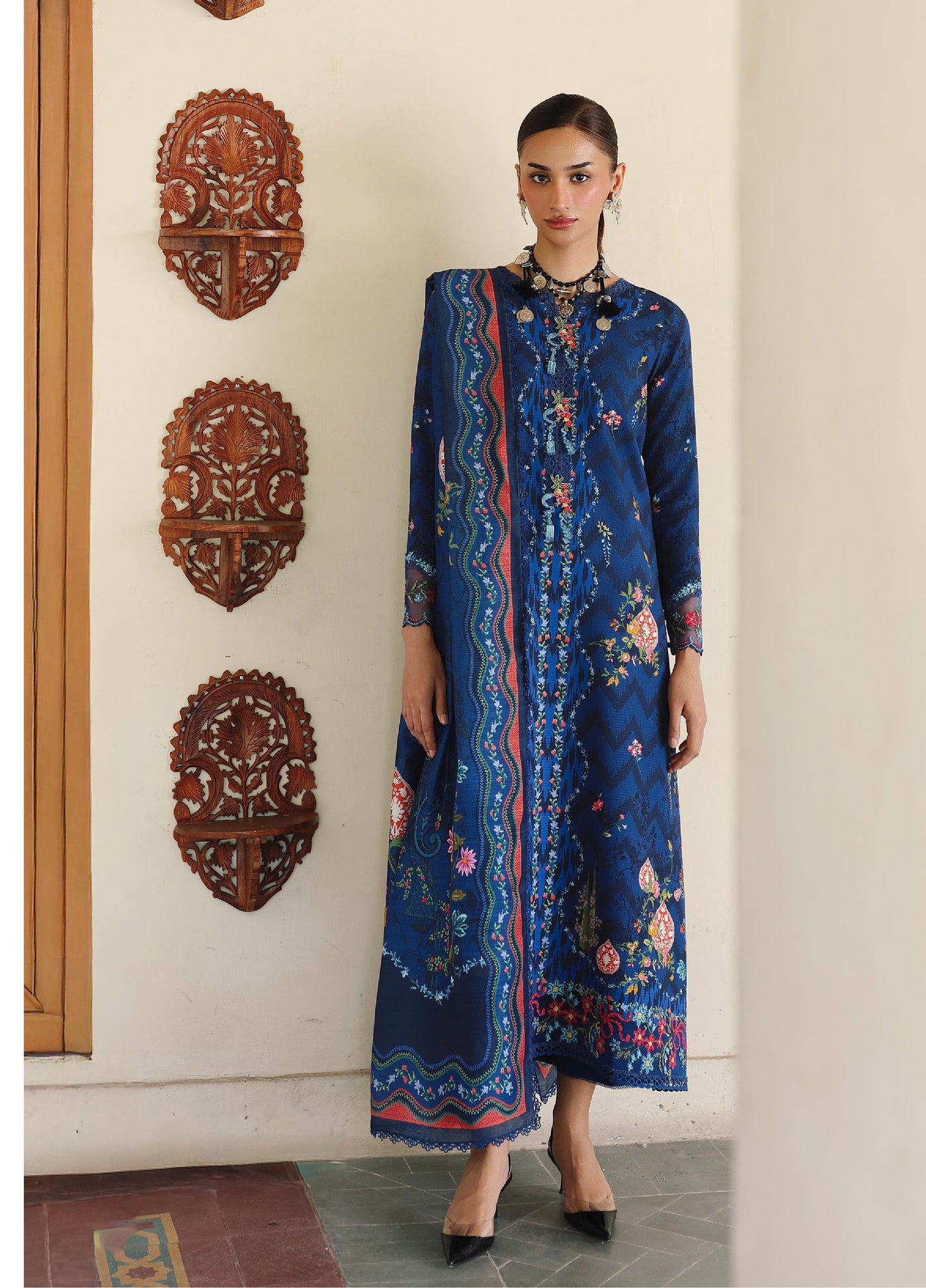 Qprints By Qalamkar Unstitched Linen Printed 3 Piece Suits QLM25PW QW-02 B Silas - Winter Collection