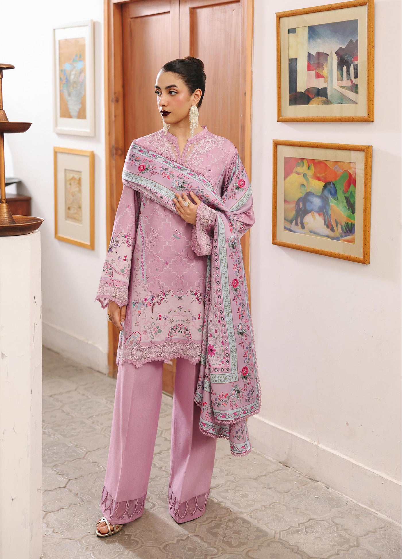 Qprints By Qalamkar Unstitched Linen Printed 3 Piece Suits QLM25PW QW-03 A Elvira - Winter Collection