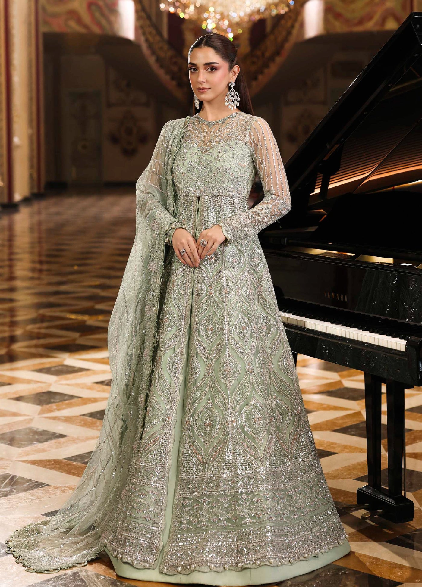 Stardom by Elaf Unstitched Luxury Formals Embroidered Net 3 Piece Suits  EL25SF D-ESH-10 Diana - Formal Collection