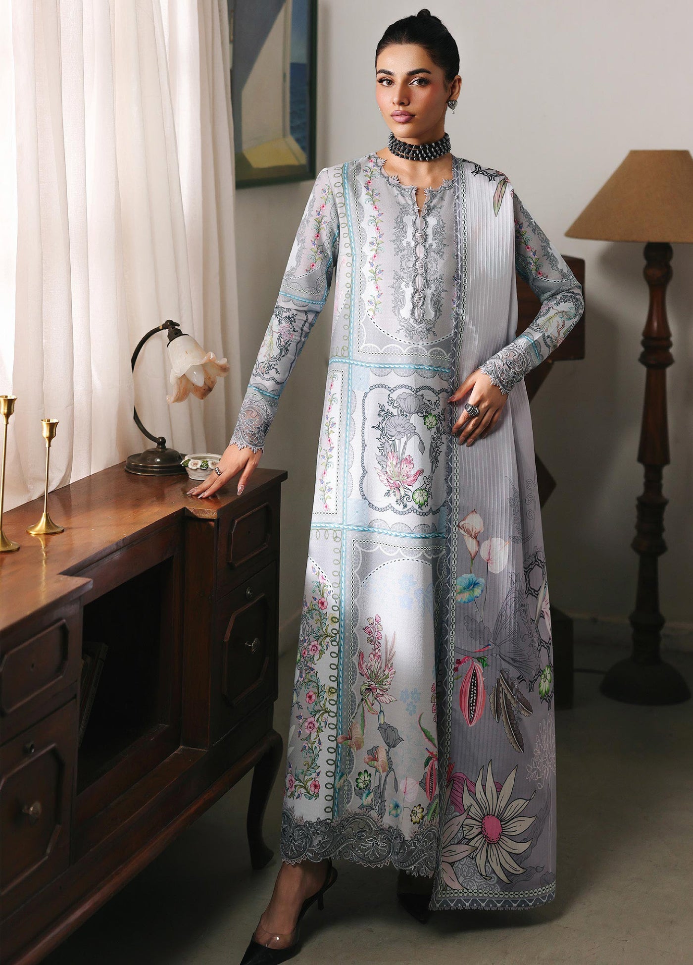 Qprints By Qalamkar Unstitched Linen Printed 3 Piece Suits QLM25PW QW-08 A Marla - Winter Collection