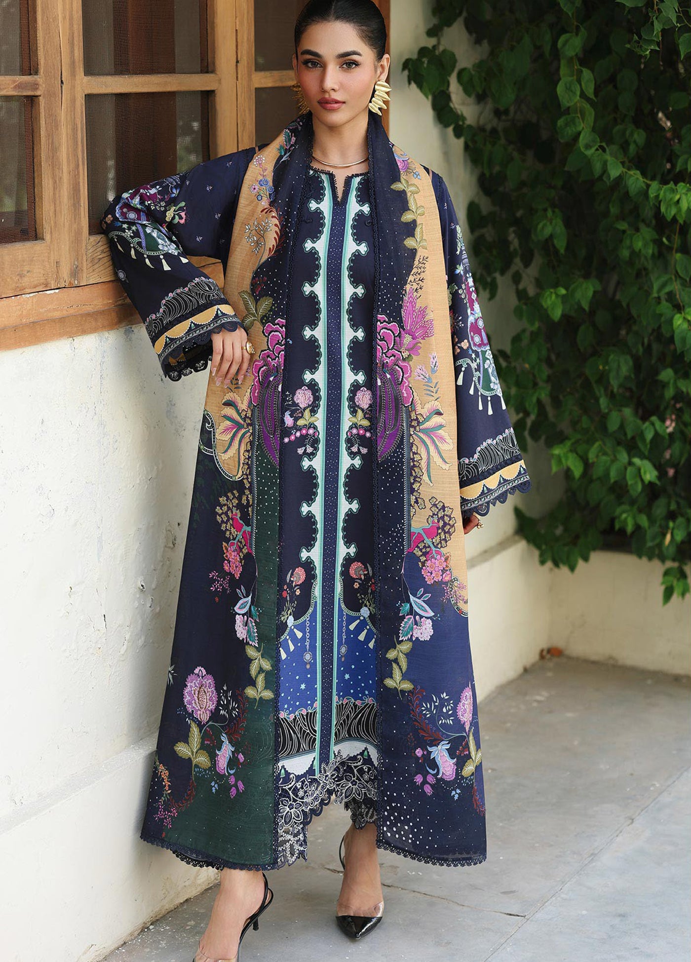 Qprints By Qalamkar Unstitched Linen Printed 3 Piece Suits QLM25PW QW-04 A Allan - Winter Collection