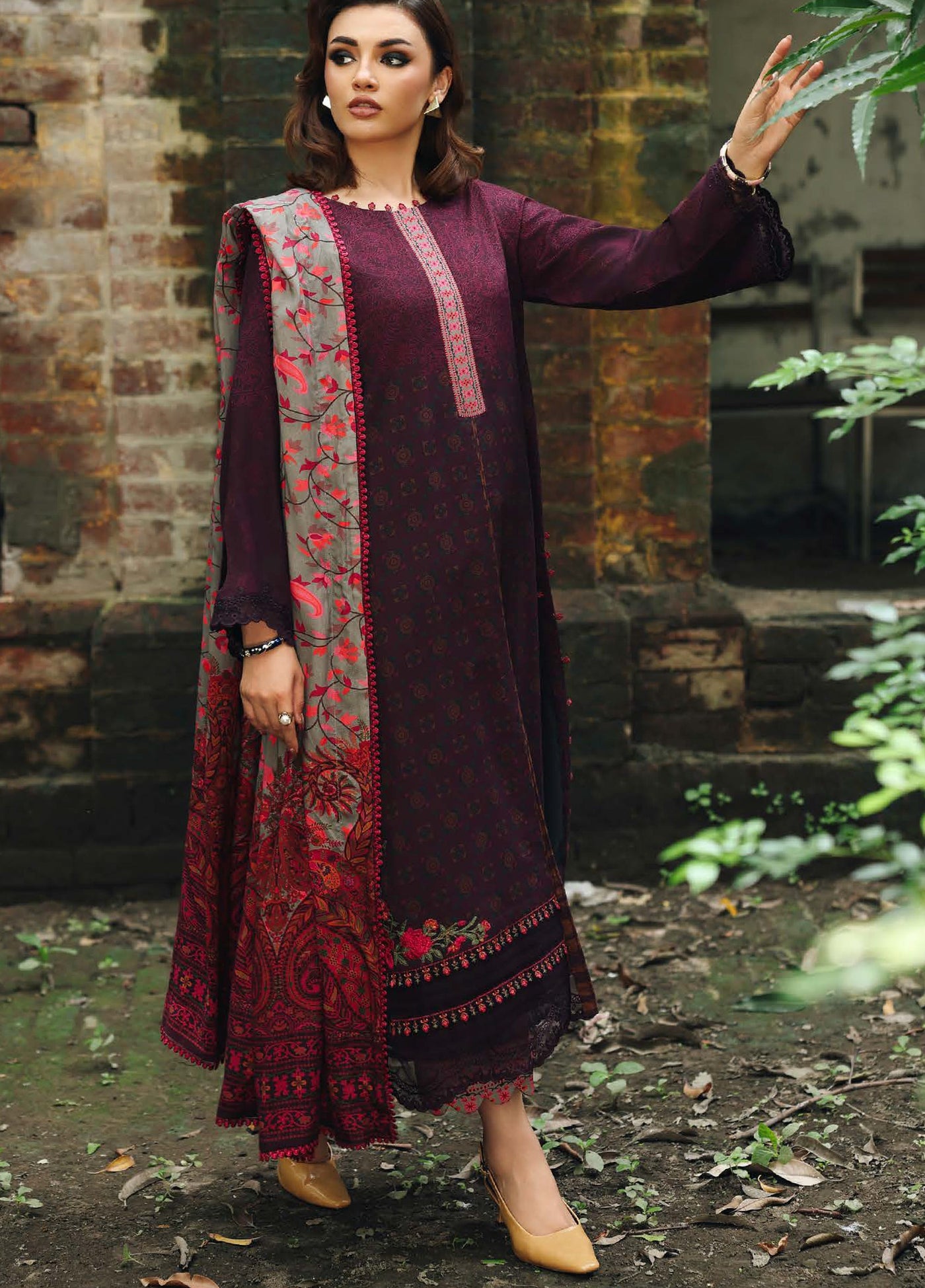 Combination by Charizma Unstitched Winter Collection Vol-02 Linen Printed 3 Piece Suits CZ25CW CCW6-17 - Winter Collection