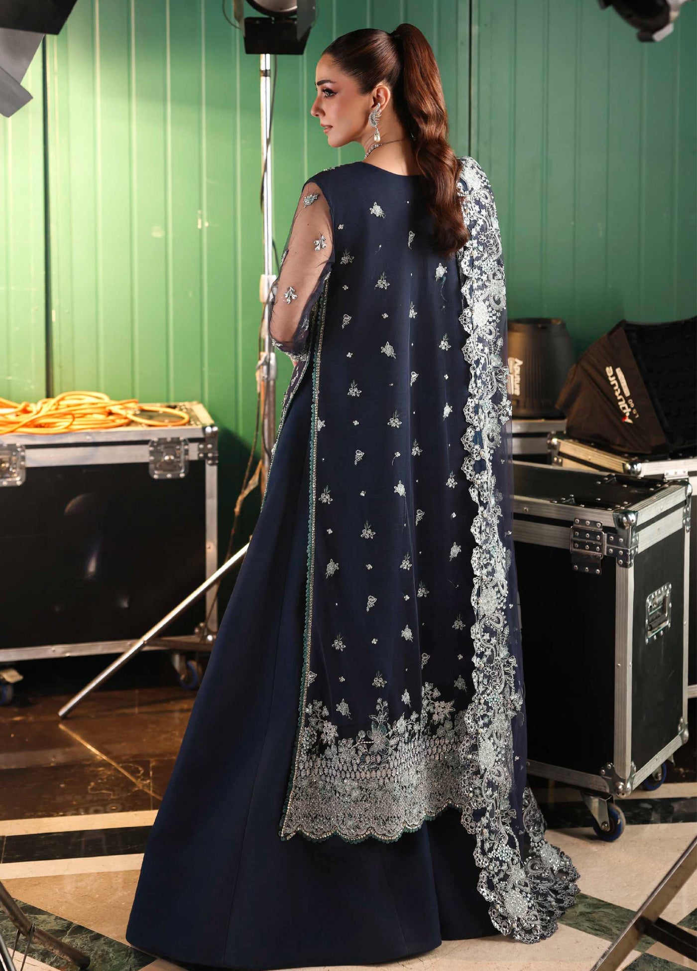 Stardom by Elaf Unstitched Luxury Formals Embroidered Net 3 Piece Suits  EL25SF D-ESH-06 Sky Fall - Formal Collection