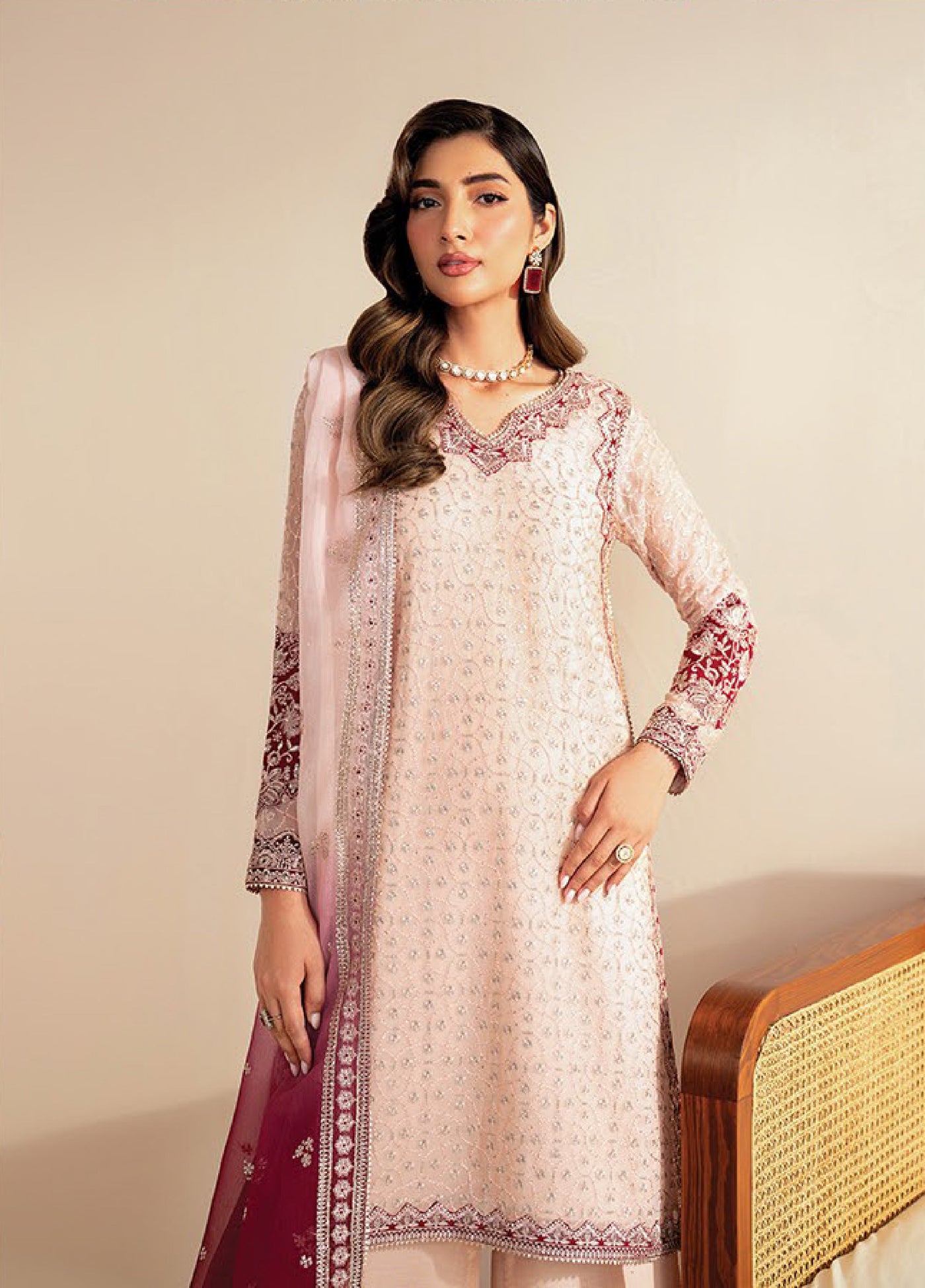 Xenia Formals Unstitched Embroidered Chiffon 3 Piece Suits XE25FU D-06 Tanim - Formal Collection