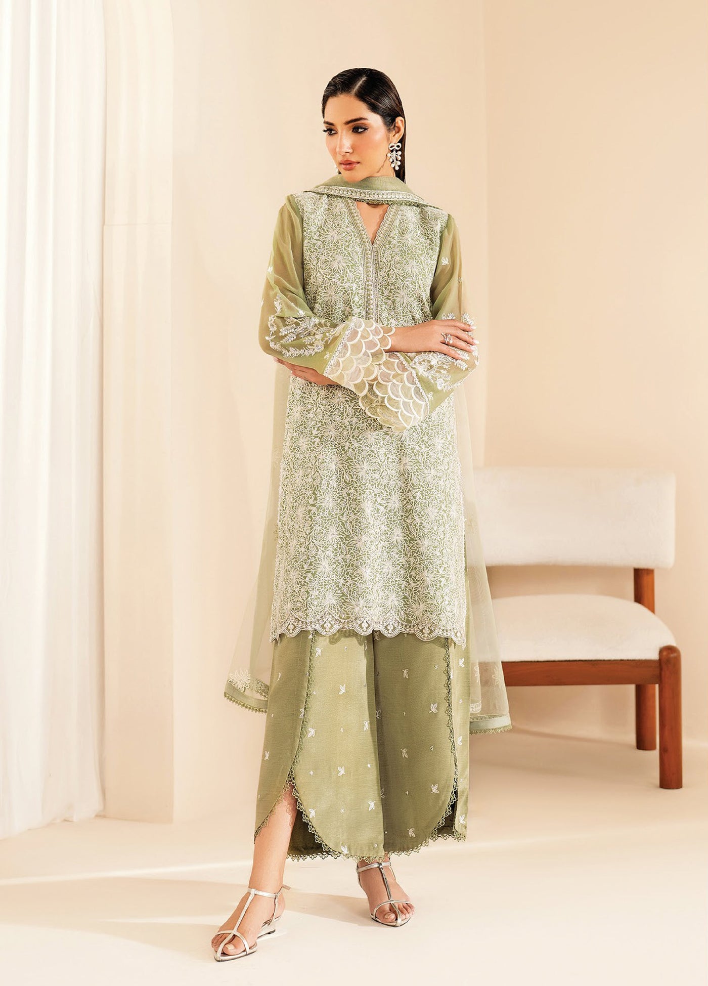 Xenia Formals Unstitched Embroidered Chiffon 3 Piece Suits XE25FU D-04 Nora - Formal Collection