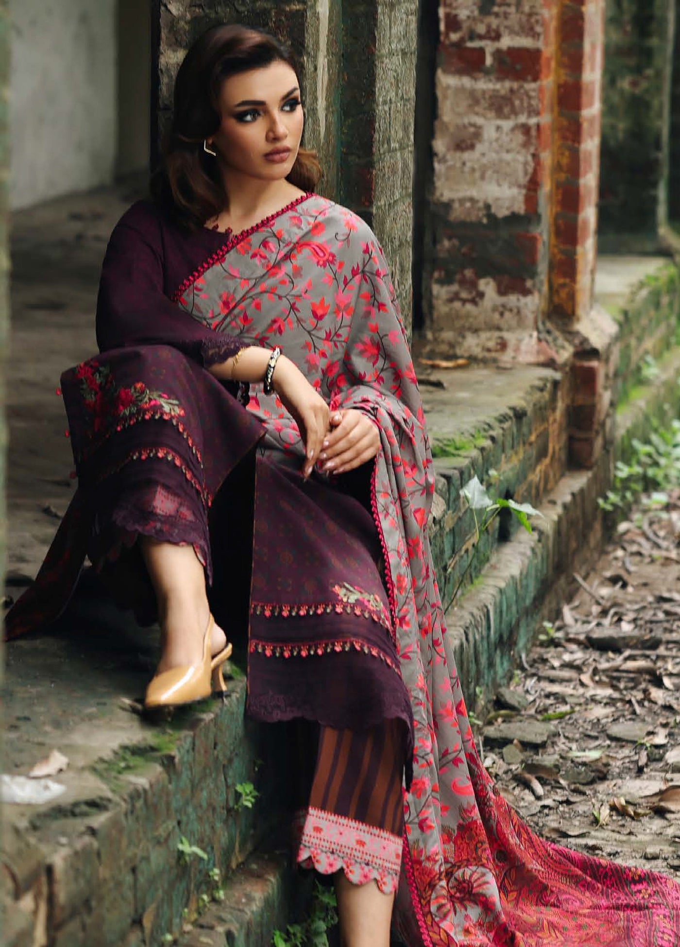 Combination by Charizma Unstitched Winter Collection Vol-02 Linen Printed 3 Piece Suits CZ25CW CCW6-17 - Winter Collection