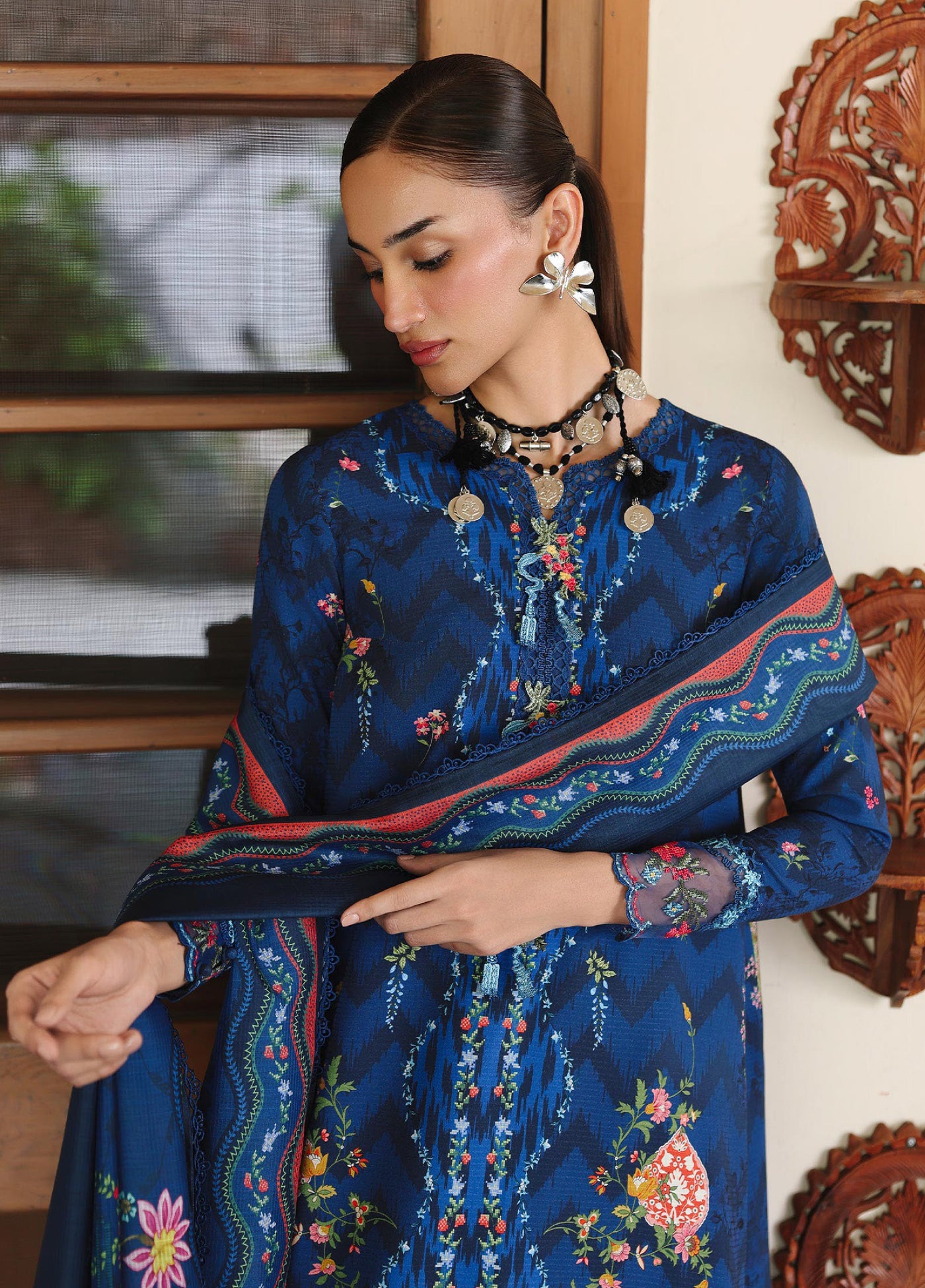 Qprints By Qalamkar Unstitched Linen Printed 3 Piece Suits QLM25PW QW-02 B Silas - Winter Collection