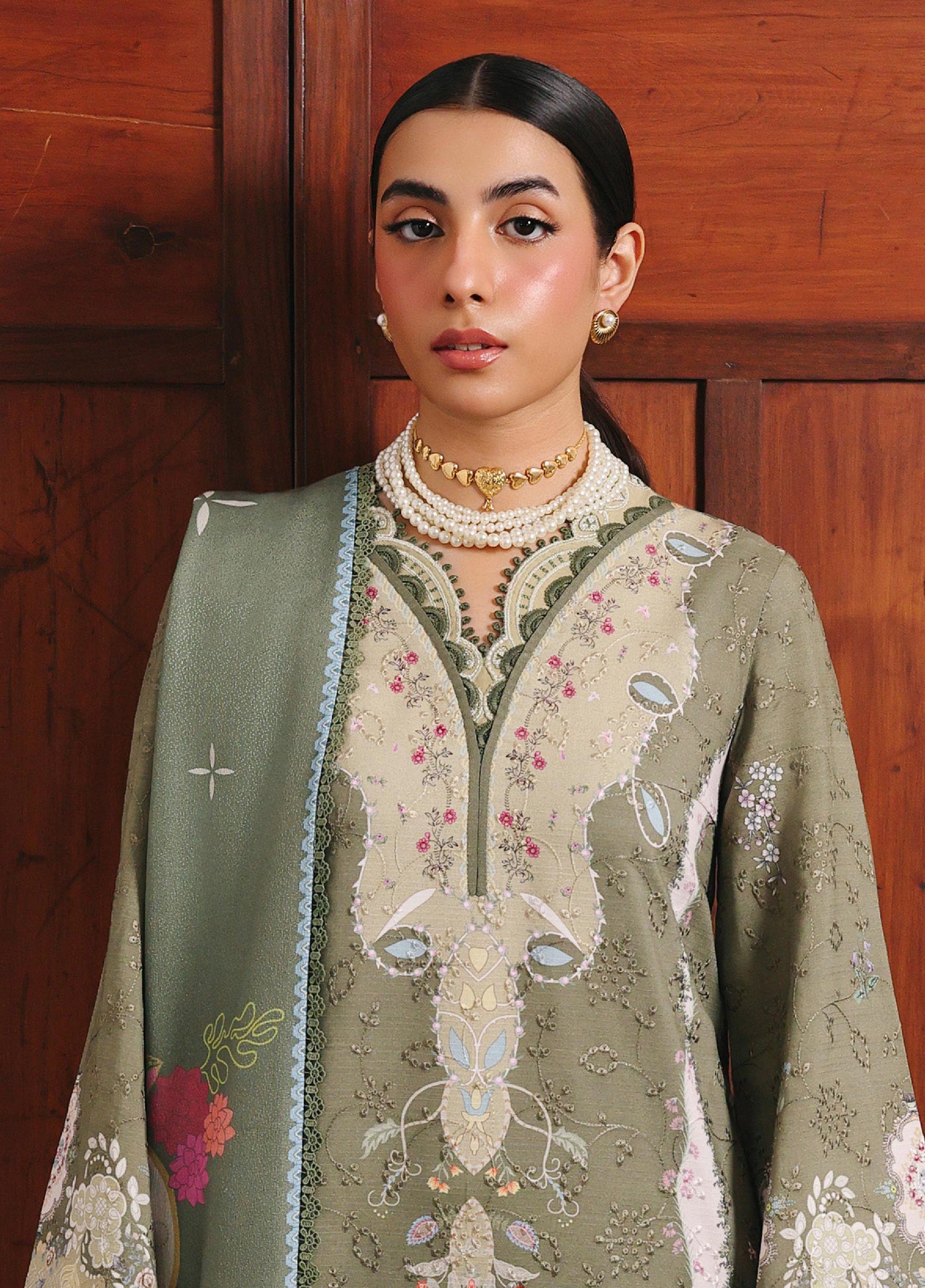 Qprints By Qalamkar Unstitched Linen Embroidered Digital Printed  3 Piece Suits QLM25PW QW-09 A Khanza - Winter Collection