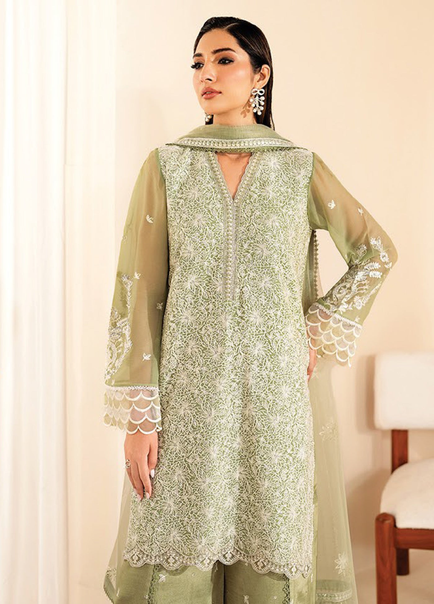Xenia Formals Unstitched Embroidered Chiffon 3 Piece Suits XE25FU D-04 Nora - Formal Collection