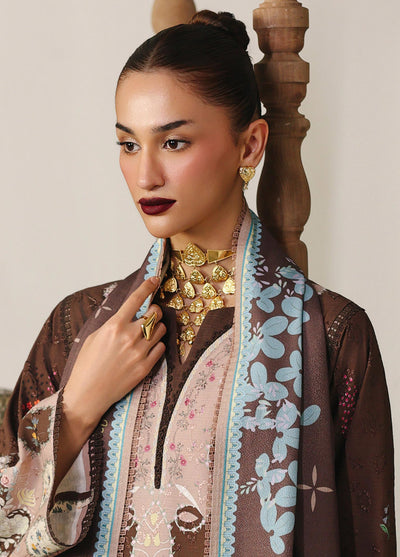 Qprints By Qalamkar Unstitched Linen Embroidered Digital Printed  3 Piece Suits QLM25PW QW-09 B Rabella - Winter Collection