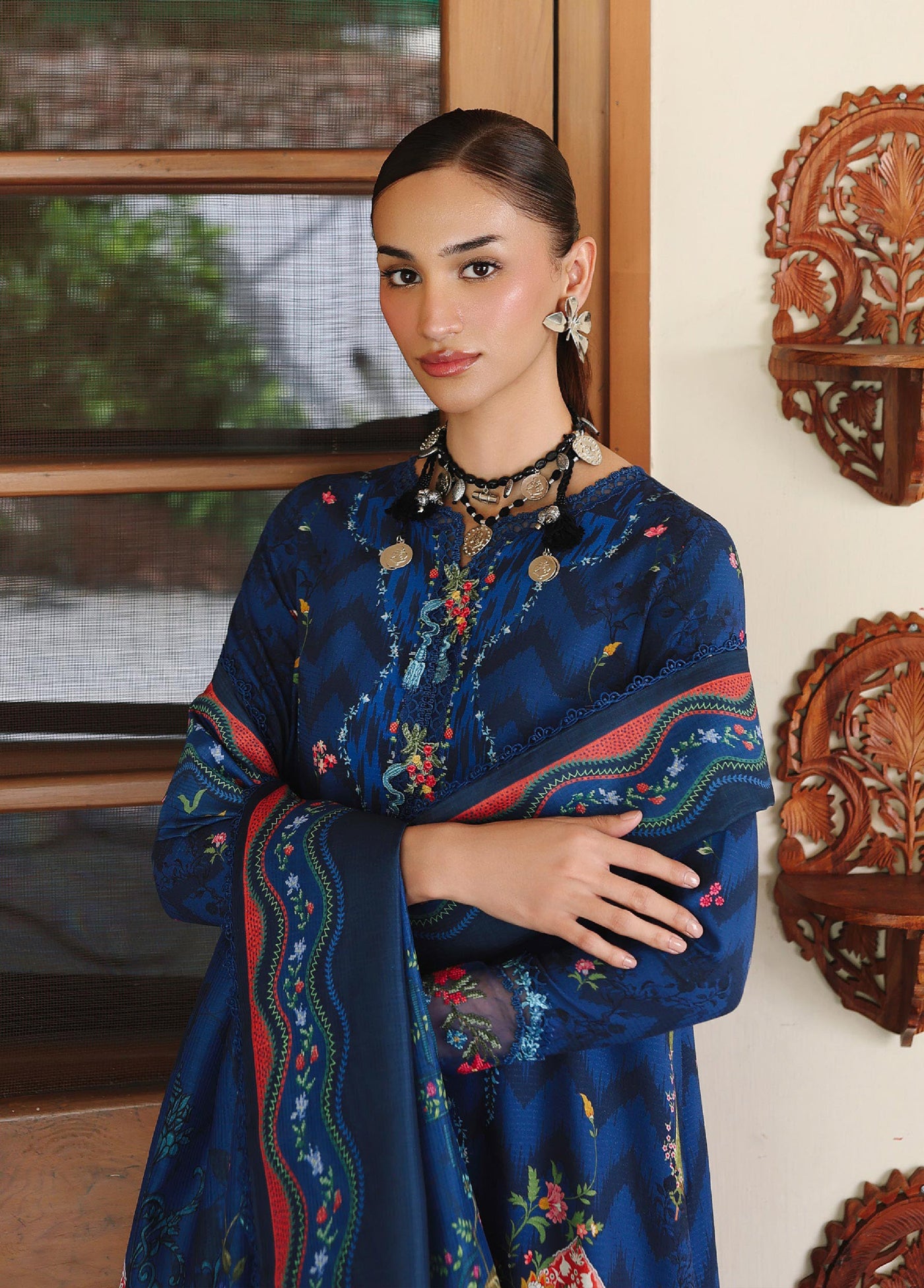 Qprints By Qalamkar Unstitched Linen Printed 3 Piece Suits QLM25PW QW-02 B Silas - Winter Collection