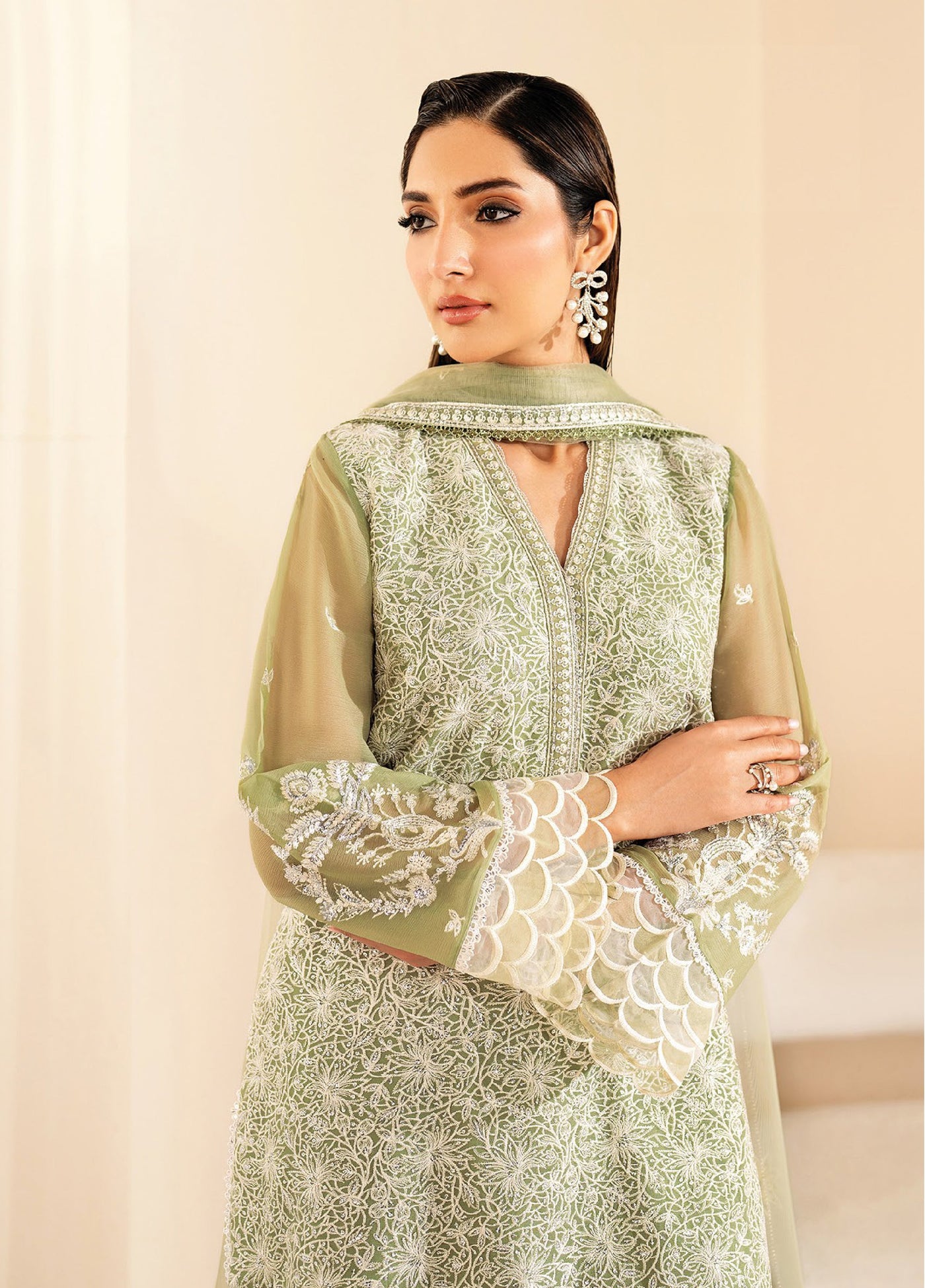 Xenia Formals Unstitched Embroidered Chiffon 3 Piece Suits XE25FU D-04 Nora - Formal Collection