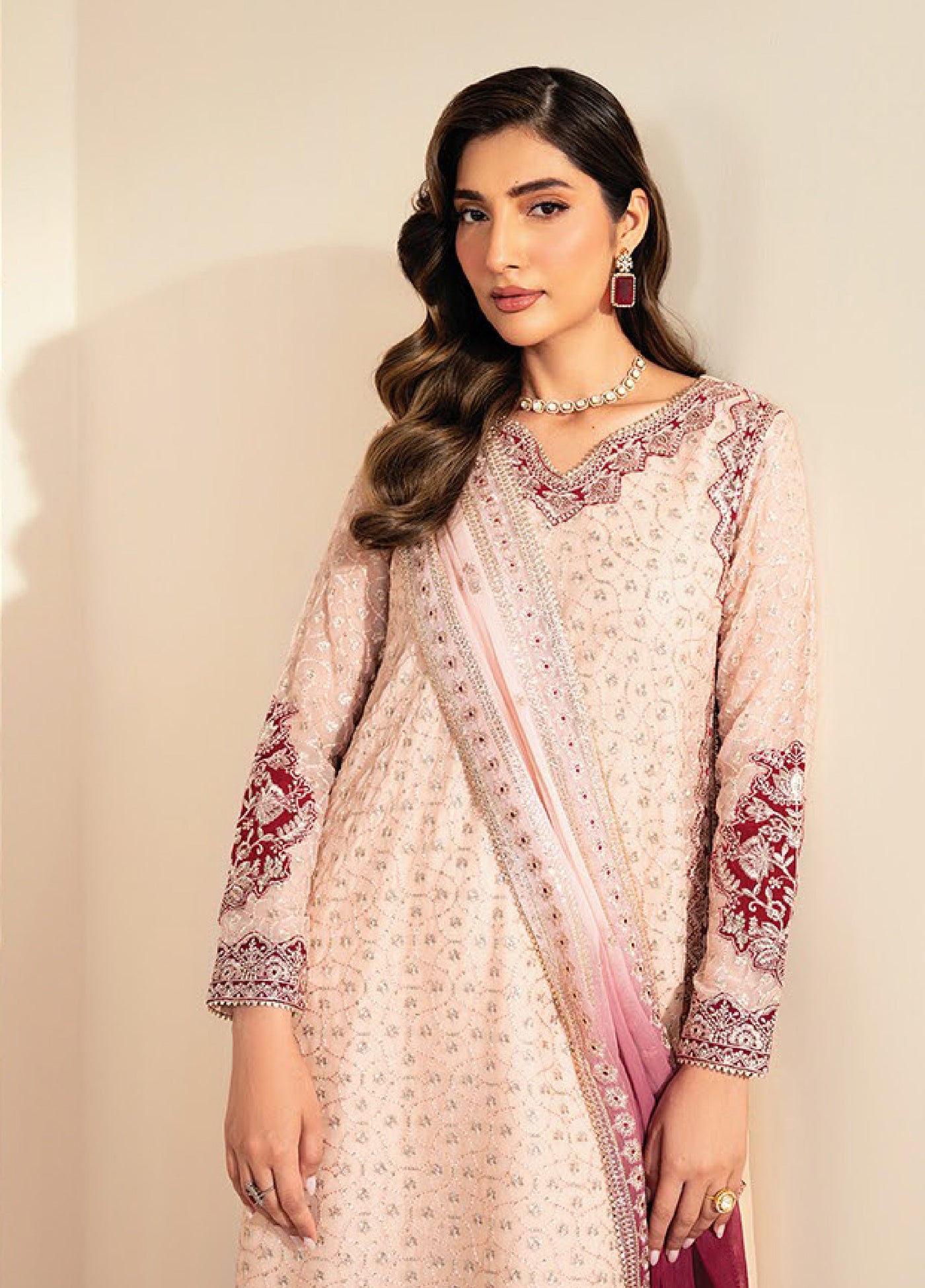 Xenia Formals Unstitched Embroidered Chiffon 3 Piece Suits XE25FU D-06 Tanim - Formal Collection