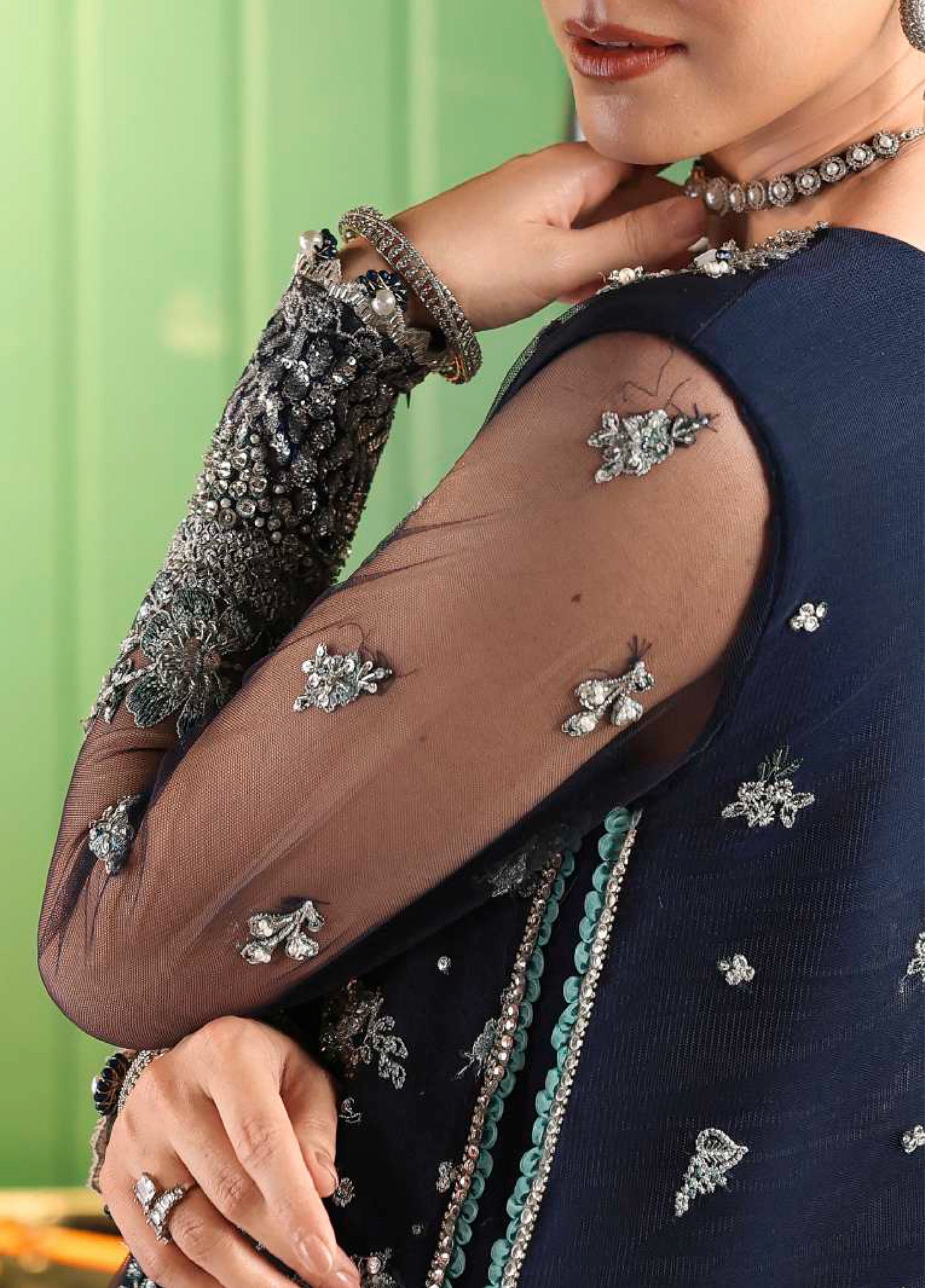 Stardom by Elaf Unstitched Luxury Formals Embroidered Net 3 Piece Suits  EL25SF D-ESH-06 Sky Fall - Formal Collection
