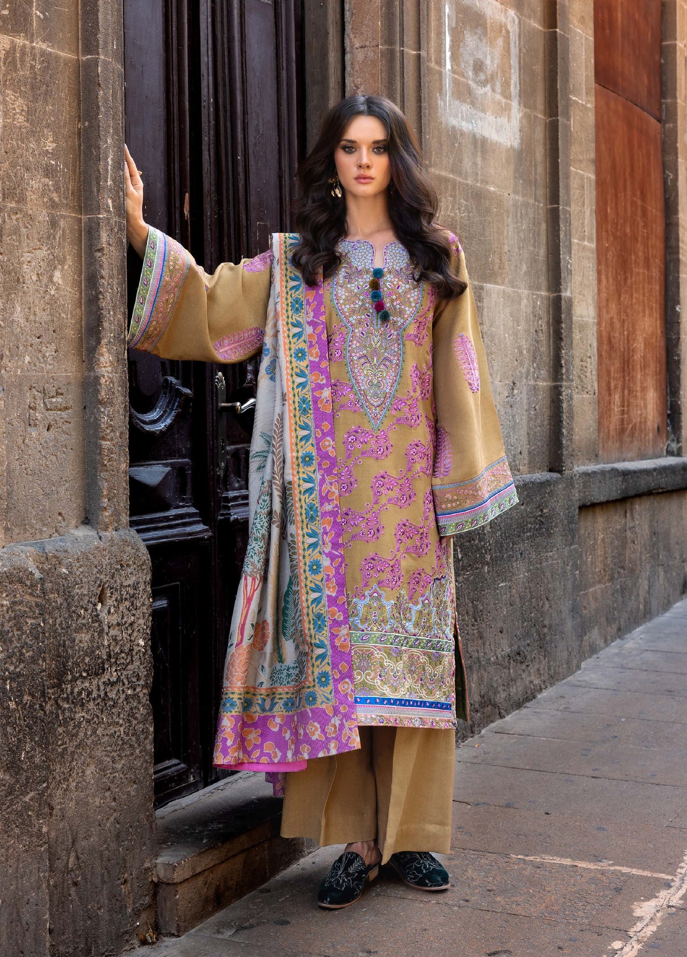 Lueur D Orient by Esmel Unstitched Crepe Suits 3 Piece EML25LW D-08 Aurelis - Winter Collection