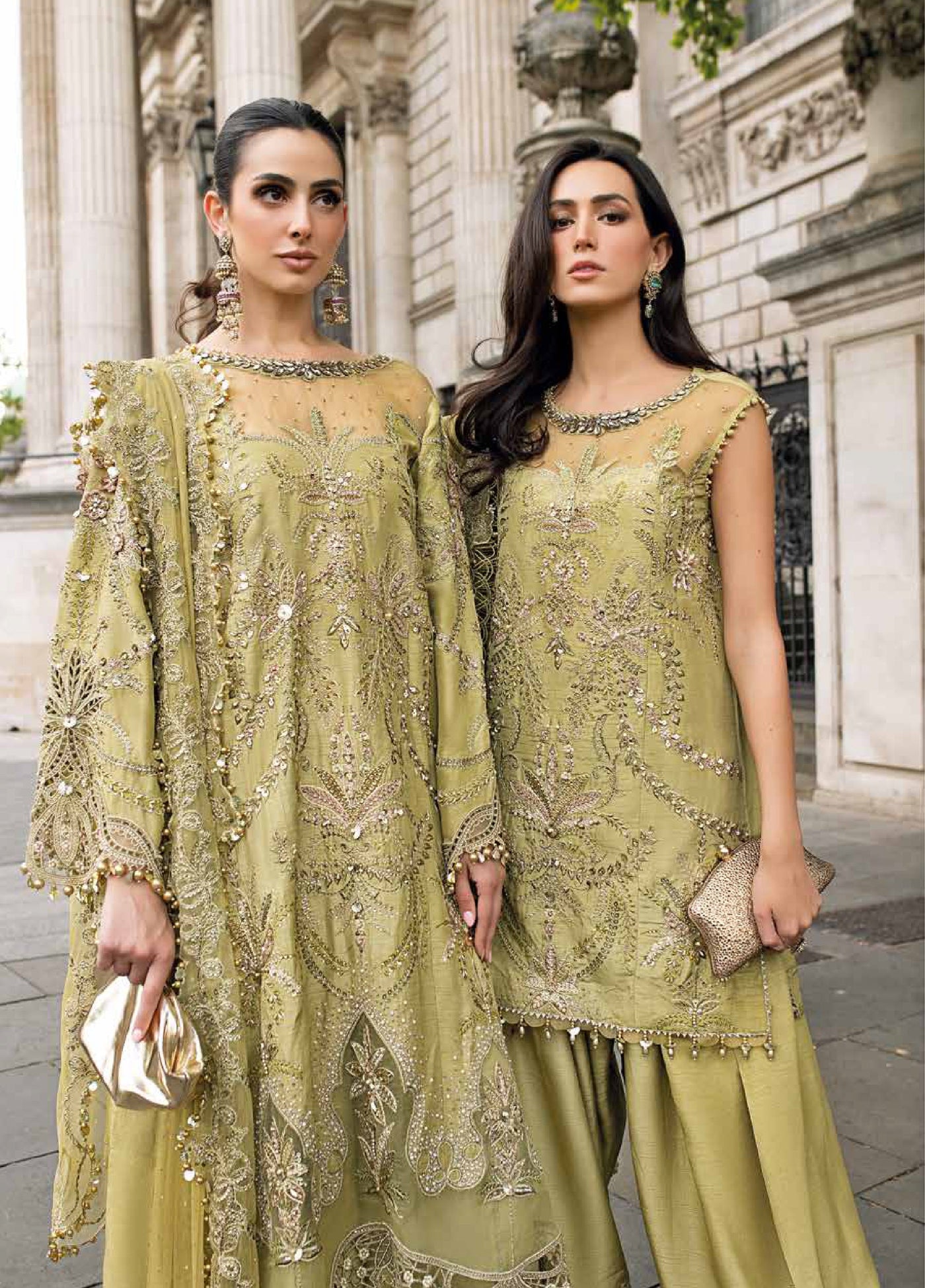 Soiree by Maria B Unstitched Raw Silk Embroidered Suits 3 Piece MB25SF D-8 - Formals Collection