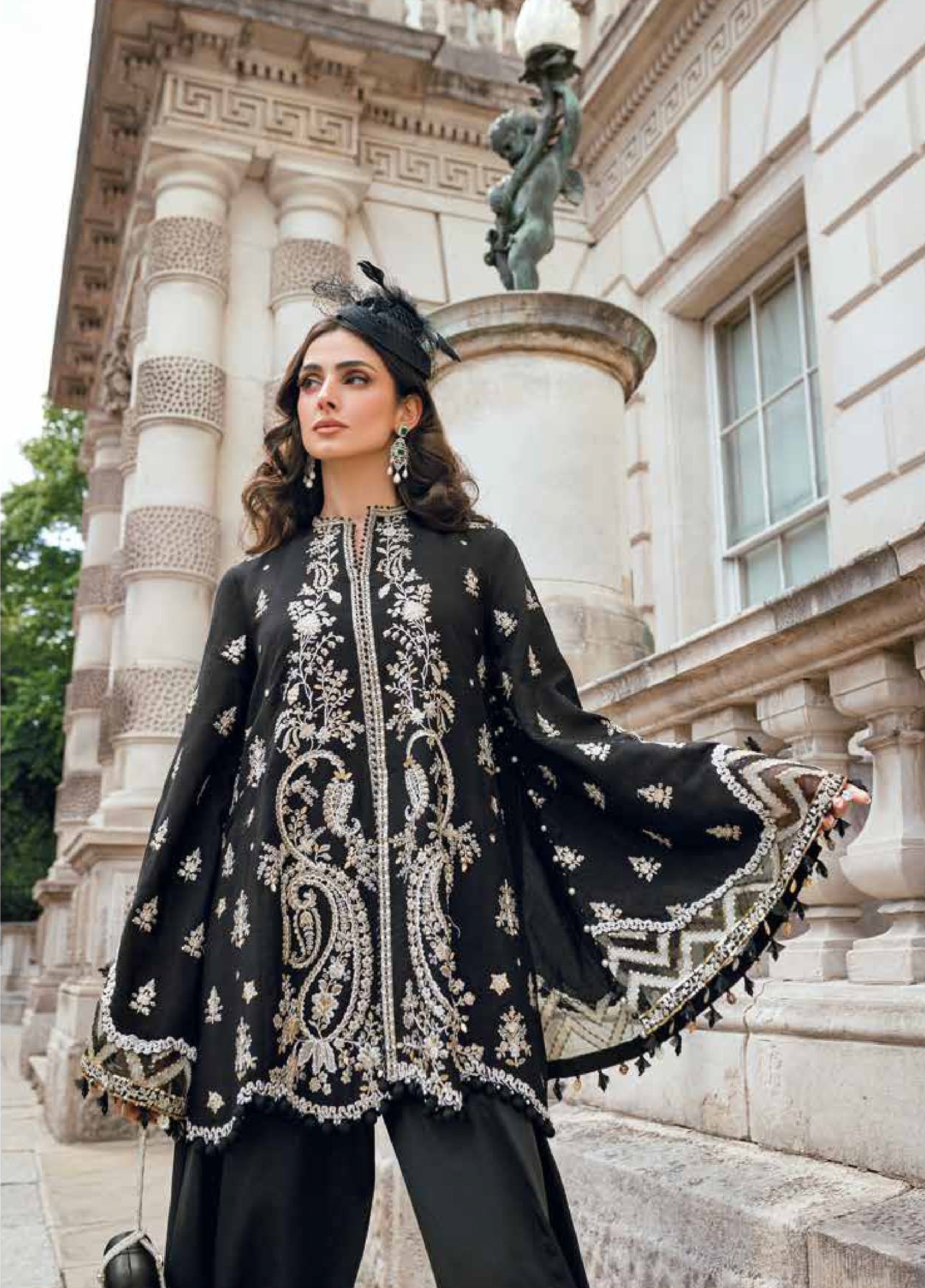 Soiree by Maria B Unstitched Raw Silk Embroidered Suits 3 Piece MB25SF D-3 - Formals Collection