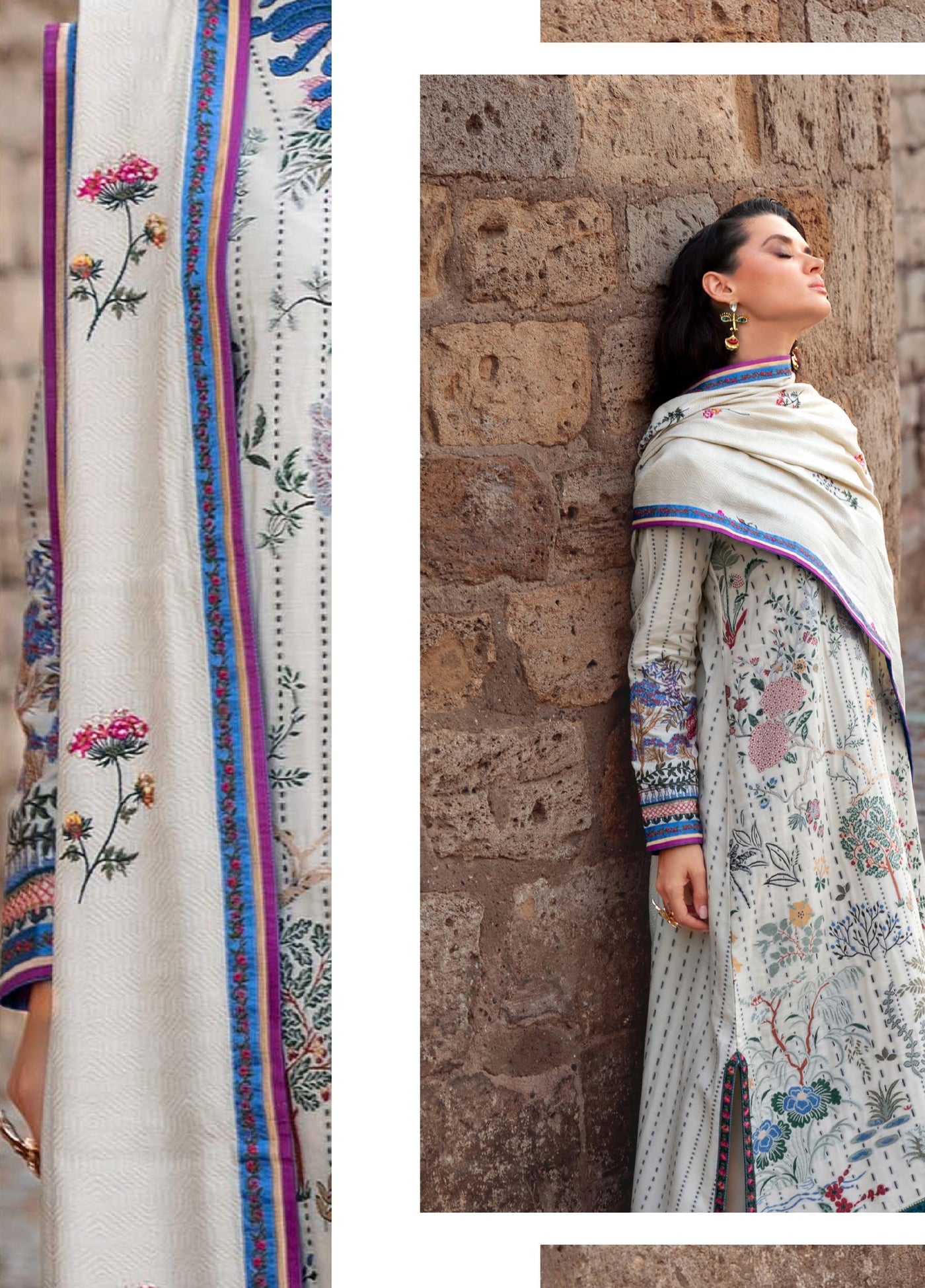 Lueur D Orient by Esmel Unstitched Viscose Suits 3 Piece EML25LW D-01 Ivoria - Winter Collection