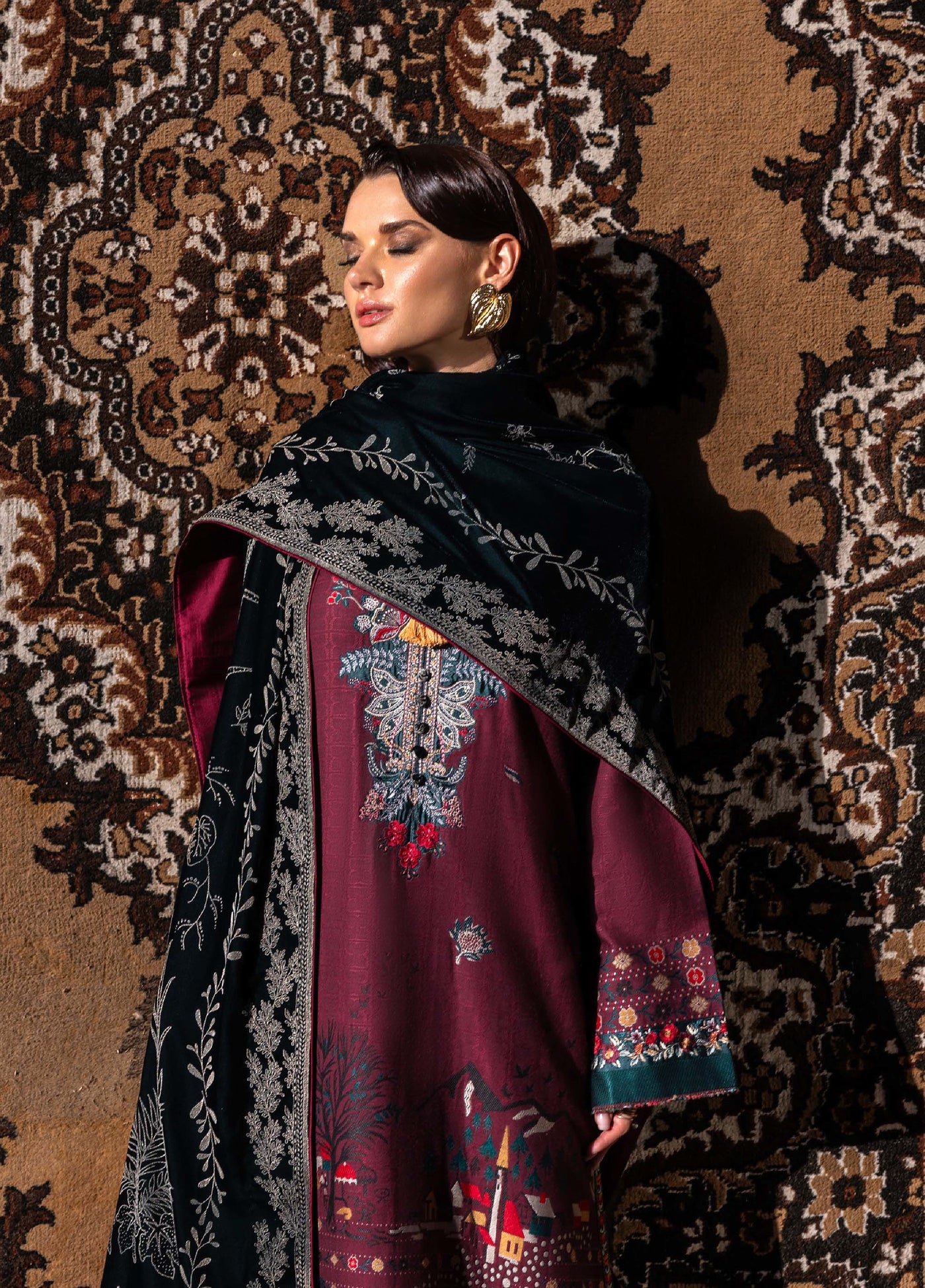 Lueur D Orient by Esmel Unstitched Viscose Suits 3 Piece EML25LW D-05 Froya - Winter Collection