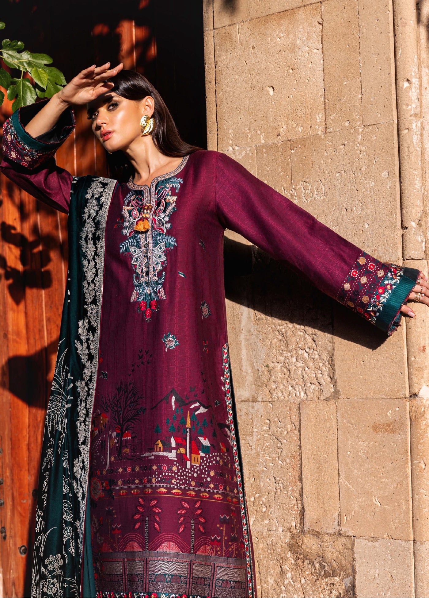 Lueur D Orient by Esmel Unstitched Viscose Suits 3 Piece EML25LW D-05 Froya - Winter Collection