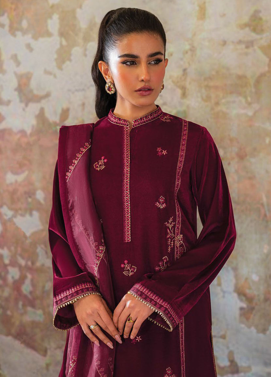 Velmor by Seran Unstitched Velvet Formal Collection 2024 Mulbery