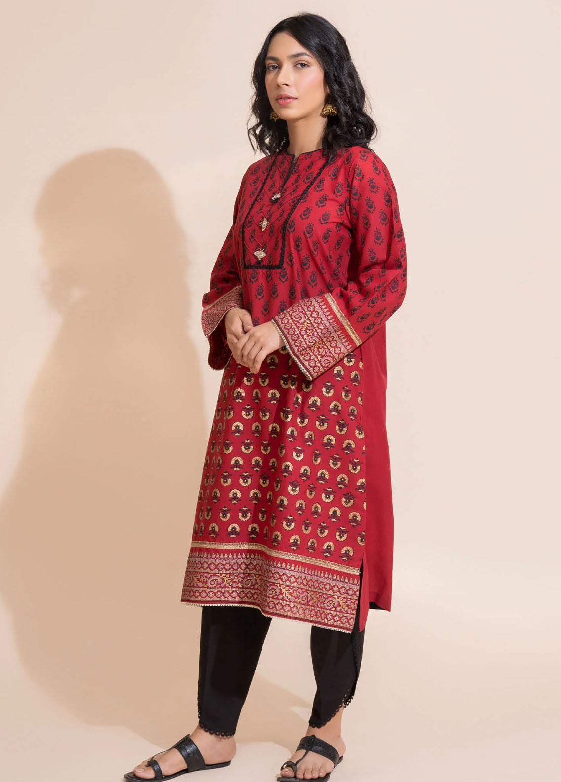 Vitalia Pret Printed Lawn Kurti VT23BP VP-STL23-701 Crimson